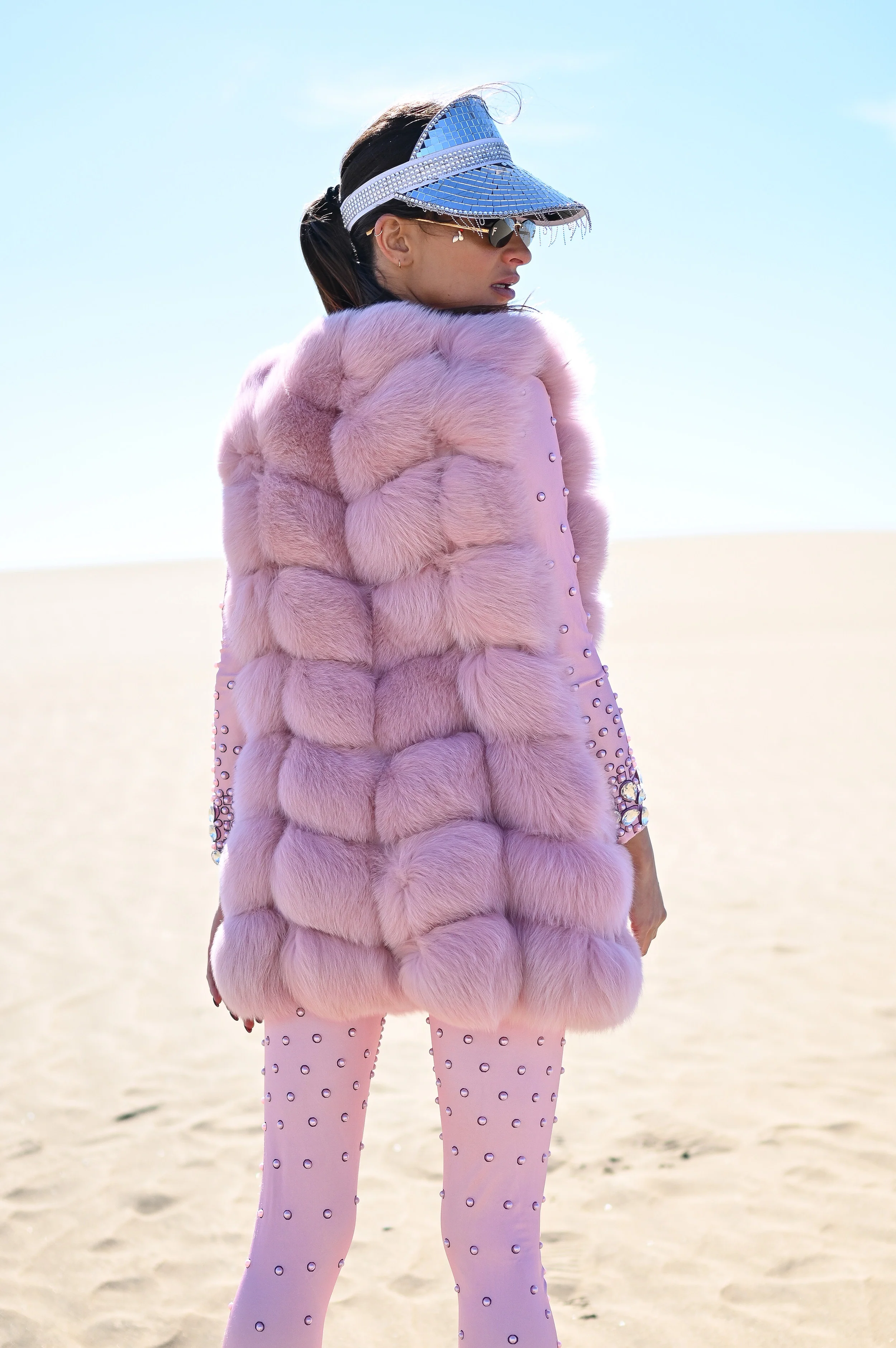 Chelsea Fur Vest Long Pink - Image 8