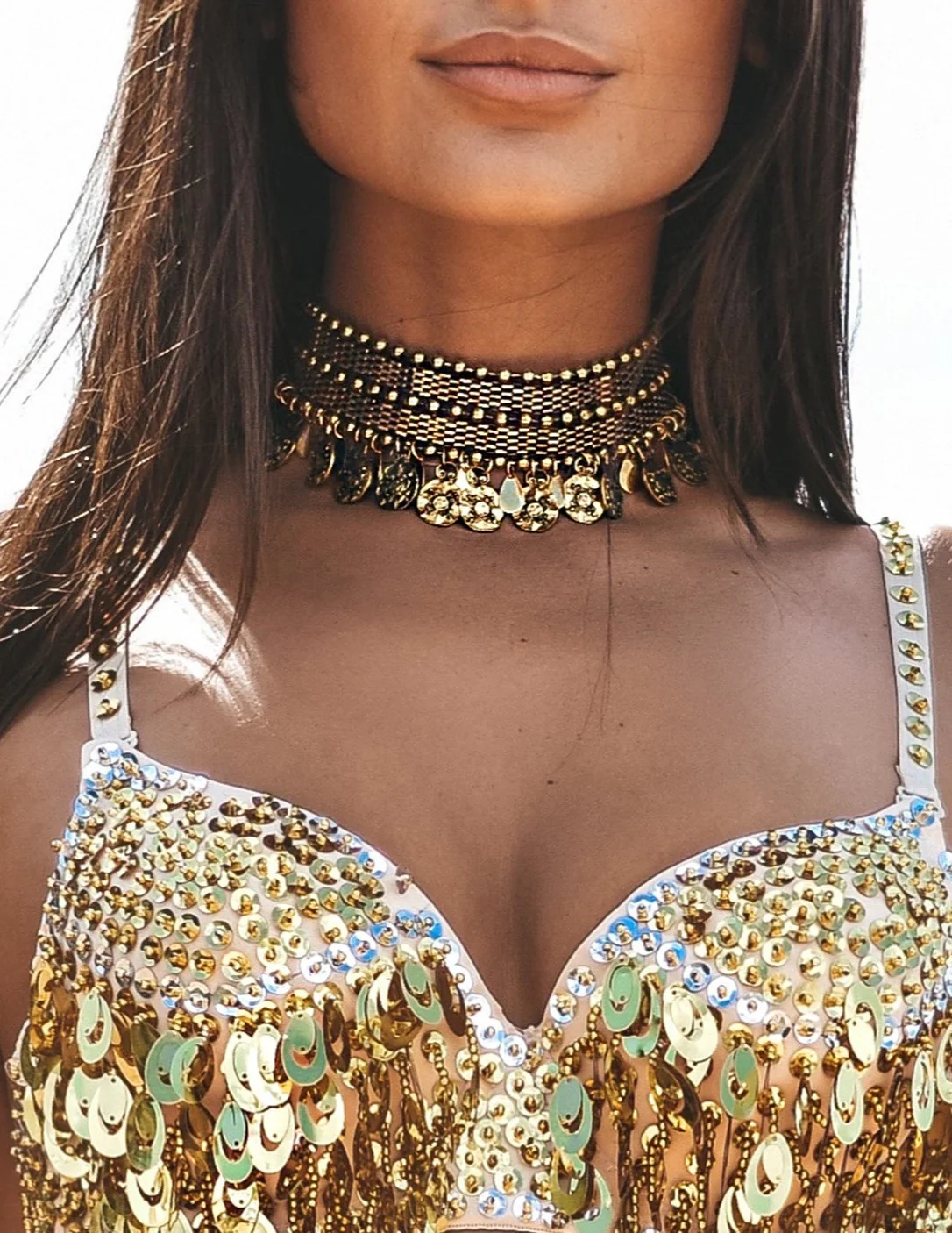 Coin choker necklace gold - Image 2