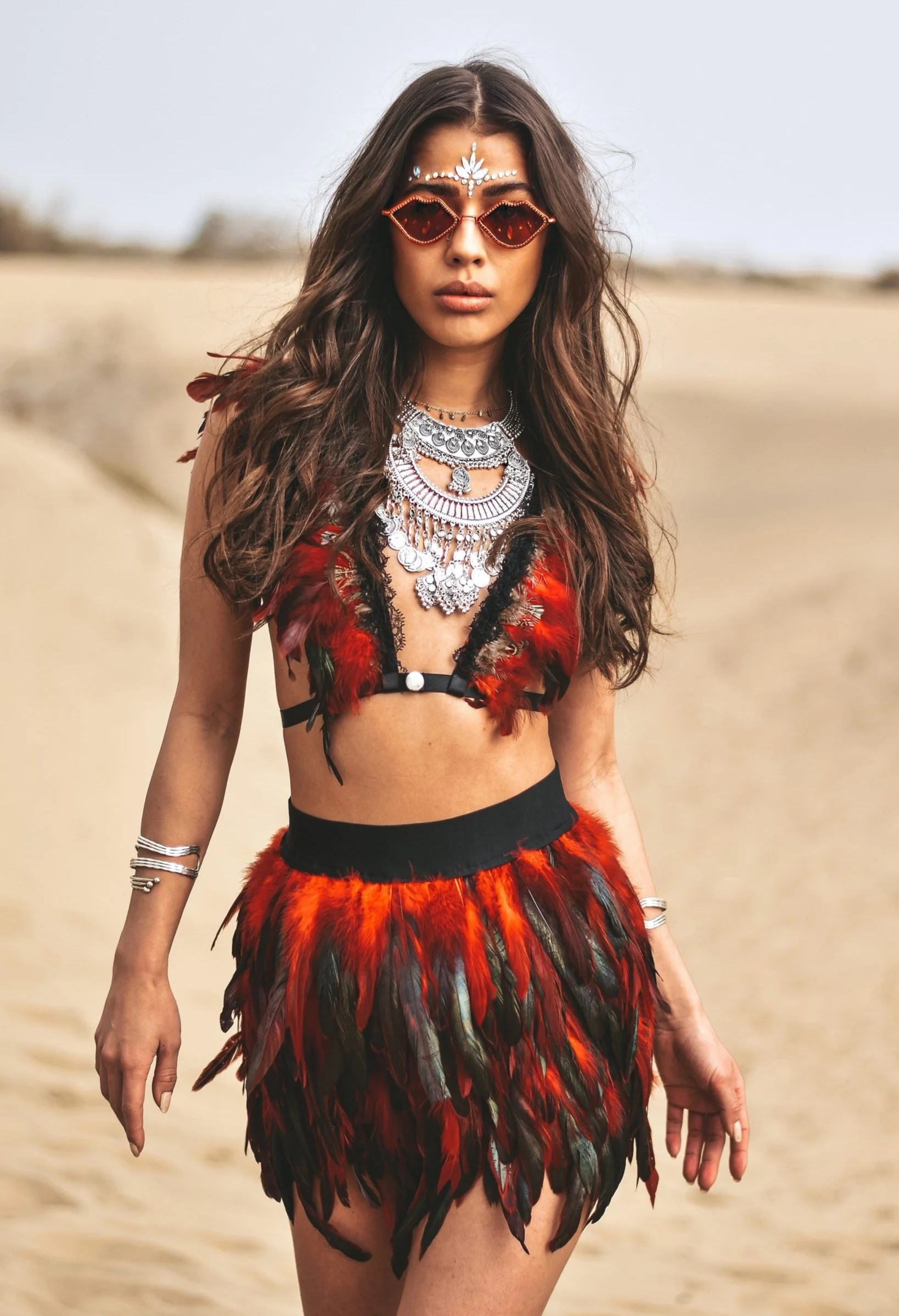 Desert feather set red black - Image 5