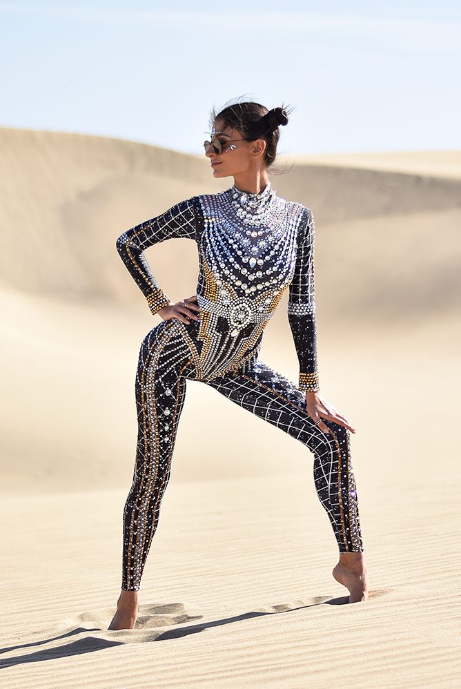 Dominique luxury rhinestone jumpsuit - Image 3