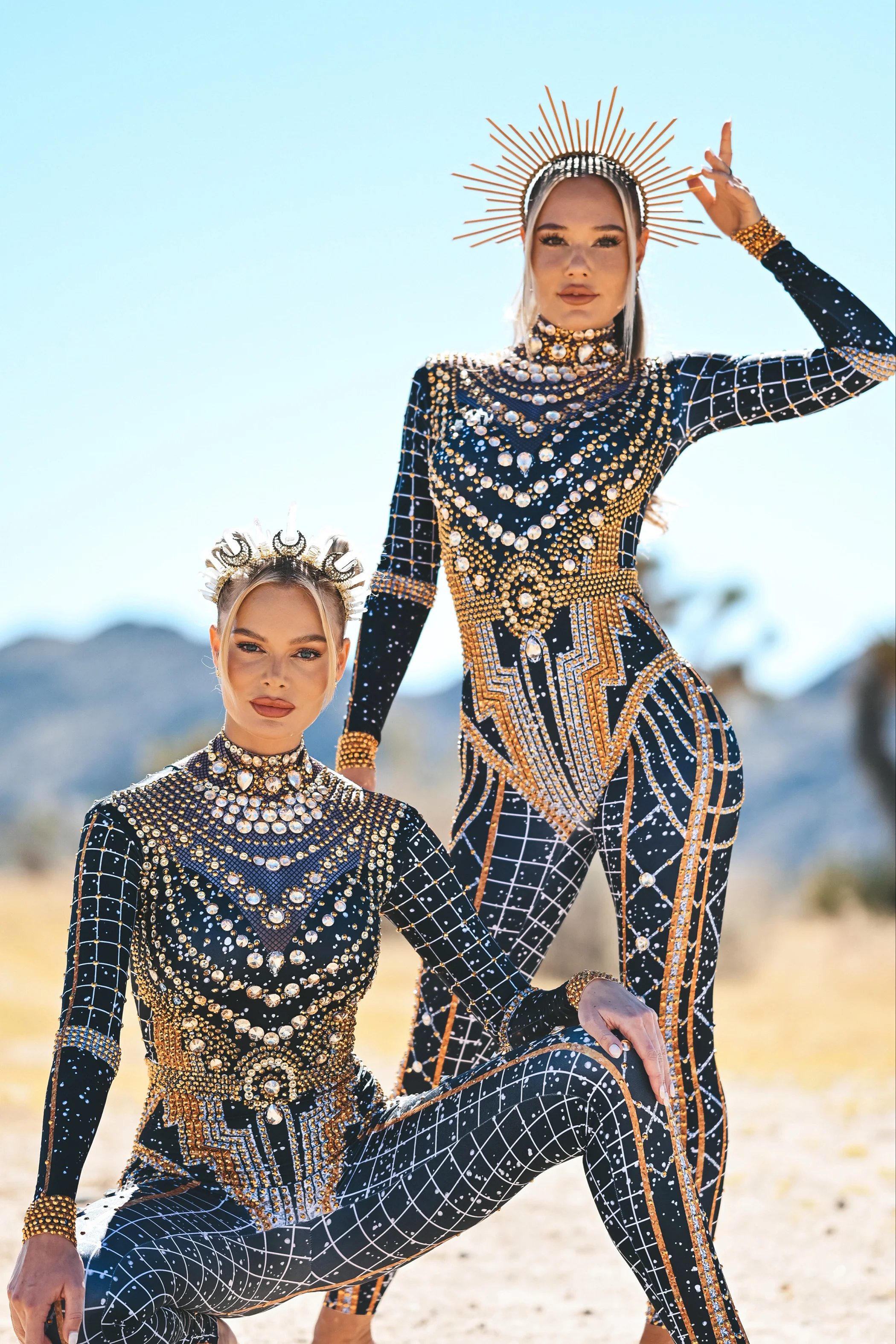Dominique luxury rhinestone jumpsuit gold - Image 8