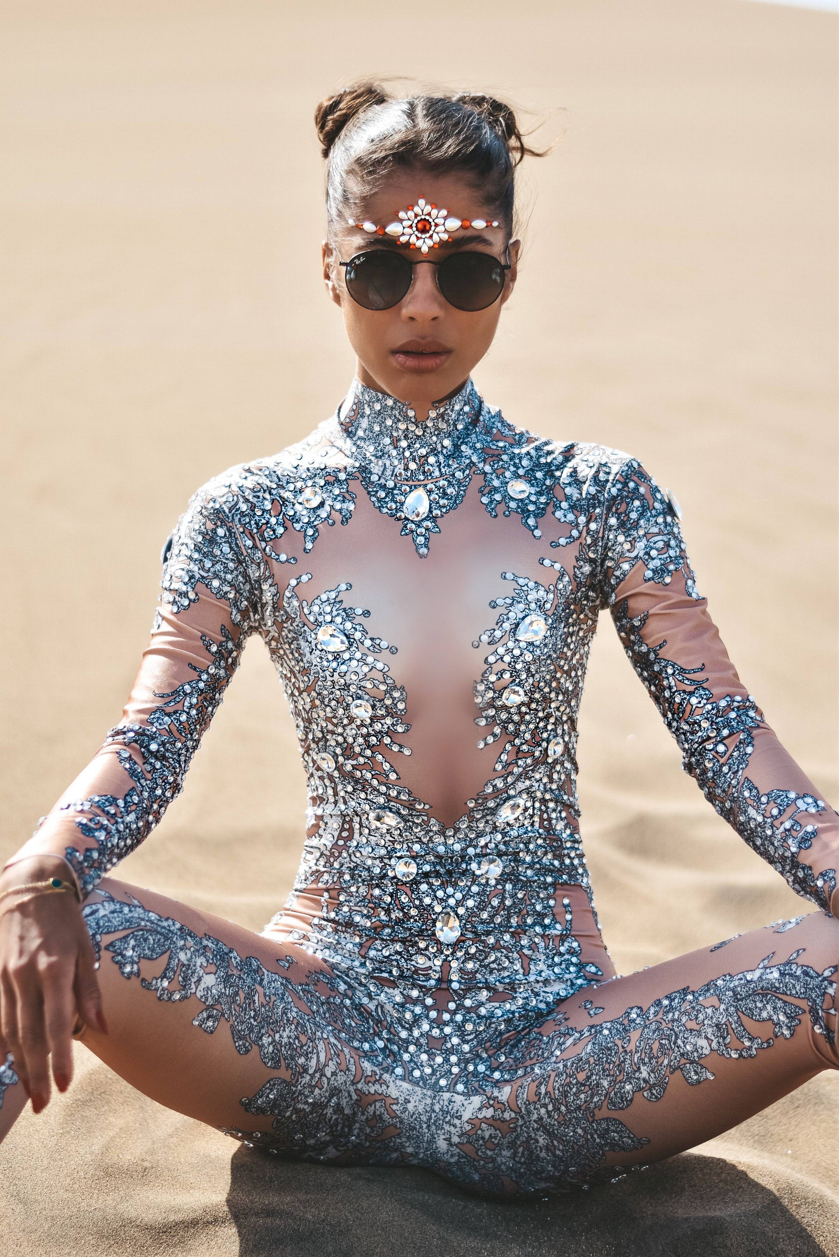 Eloa festival rhinestone jumpsuit - Image 10