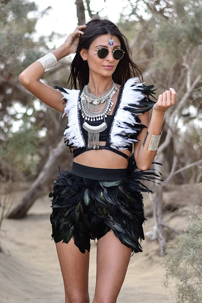 Feather top white and black - Image 3