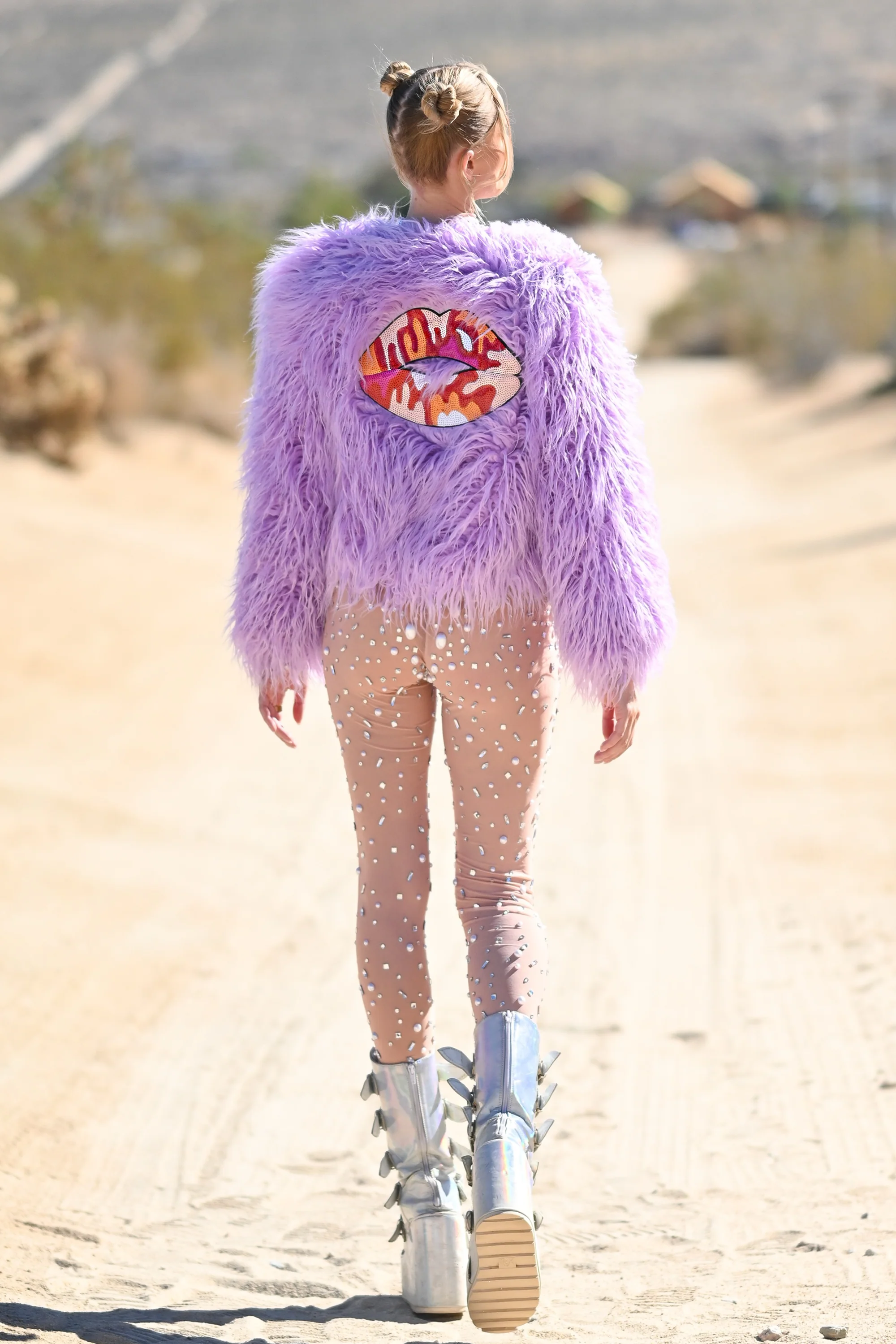 Freya faux fur jacket short purple