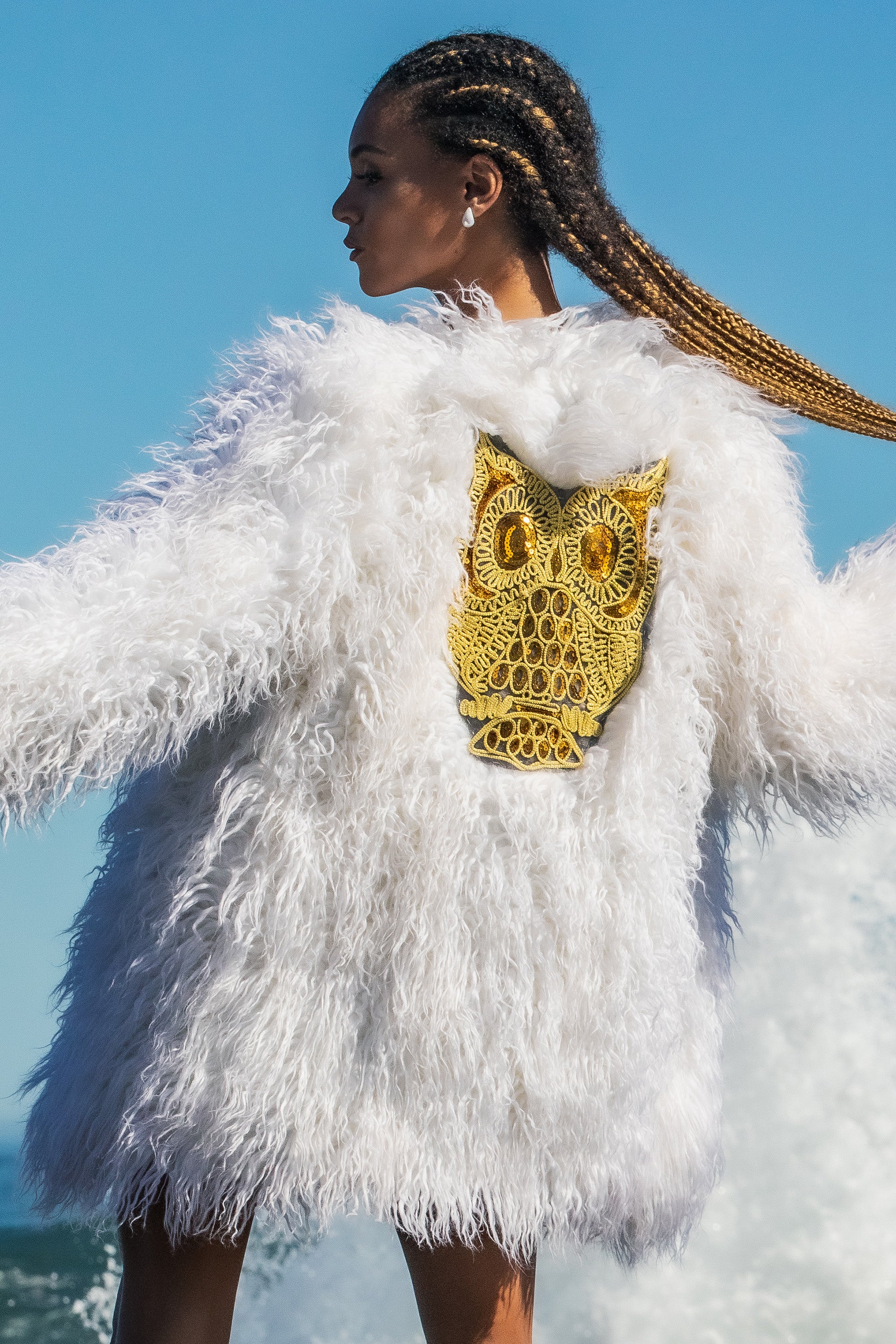 Freya faux fur jacket white - Image 5