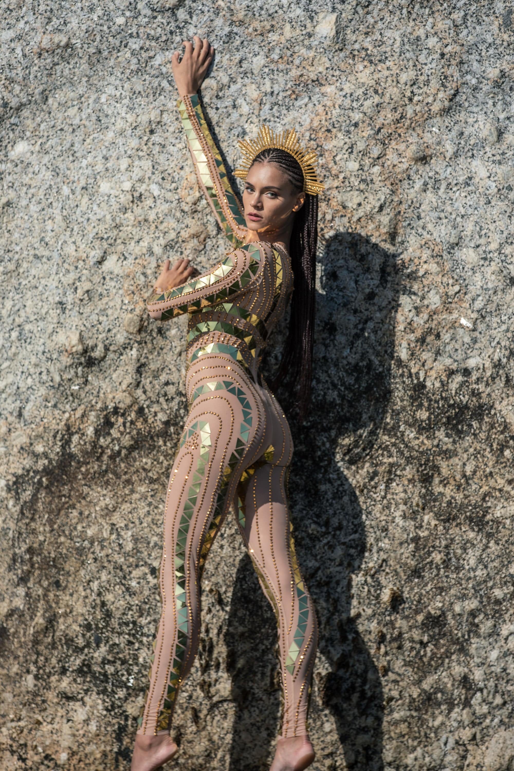 GIA futuristic mirror jumpsuit golden - Image 7