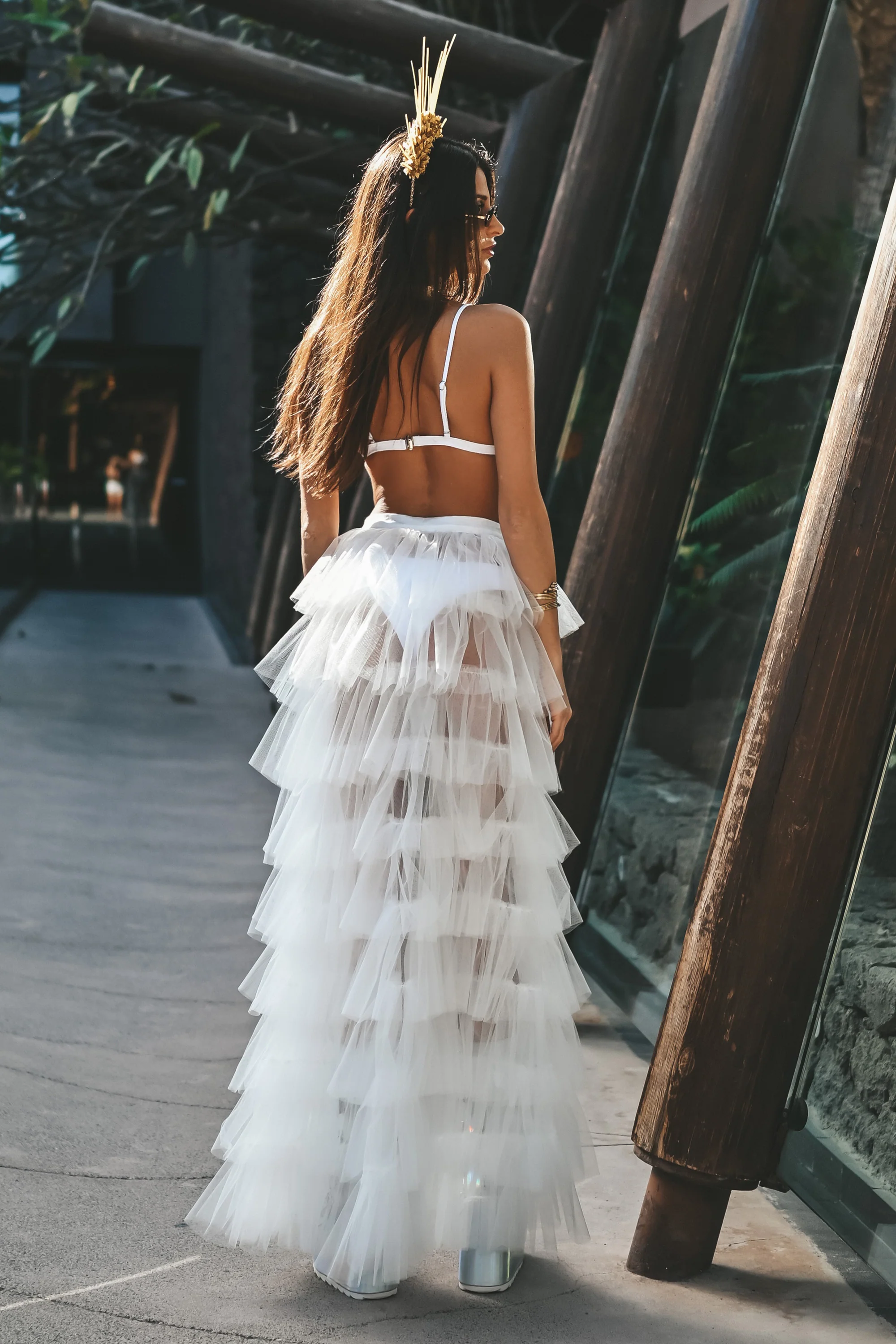 Isabell maxi tulle skirt white - Image 5