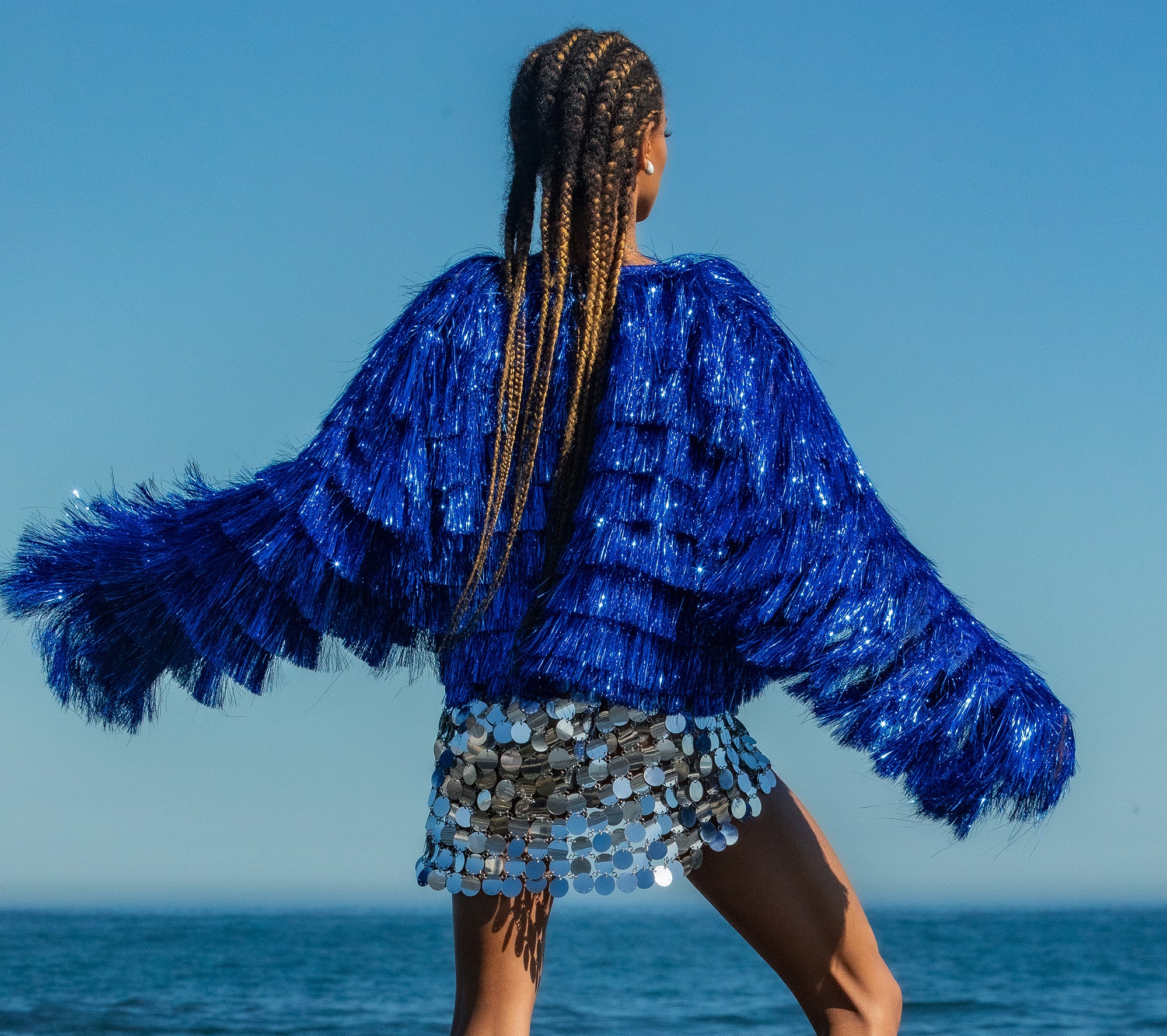 Izza fringe party jacket blue - Image 3