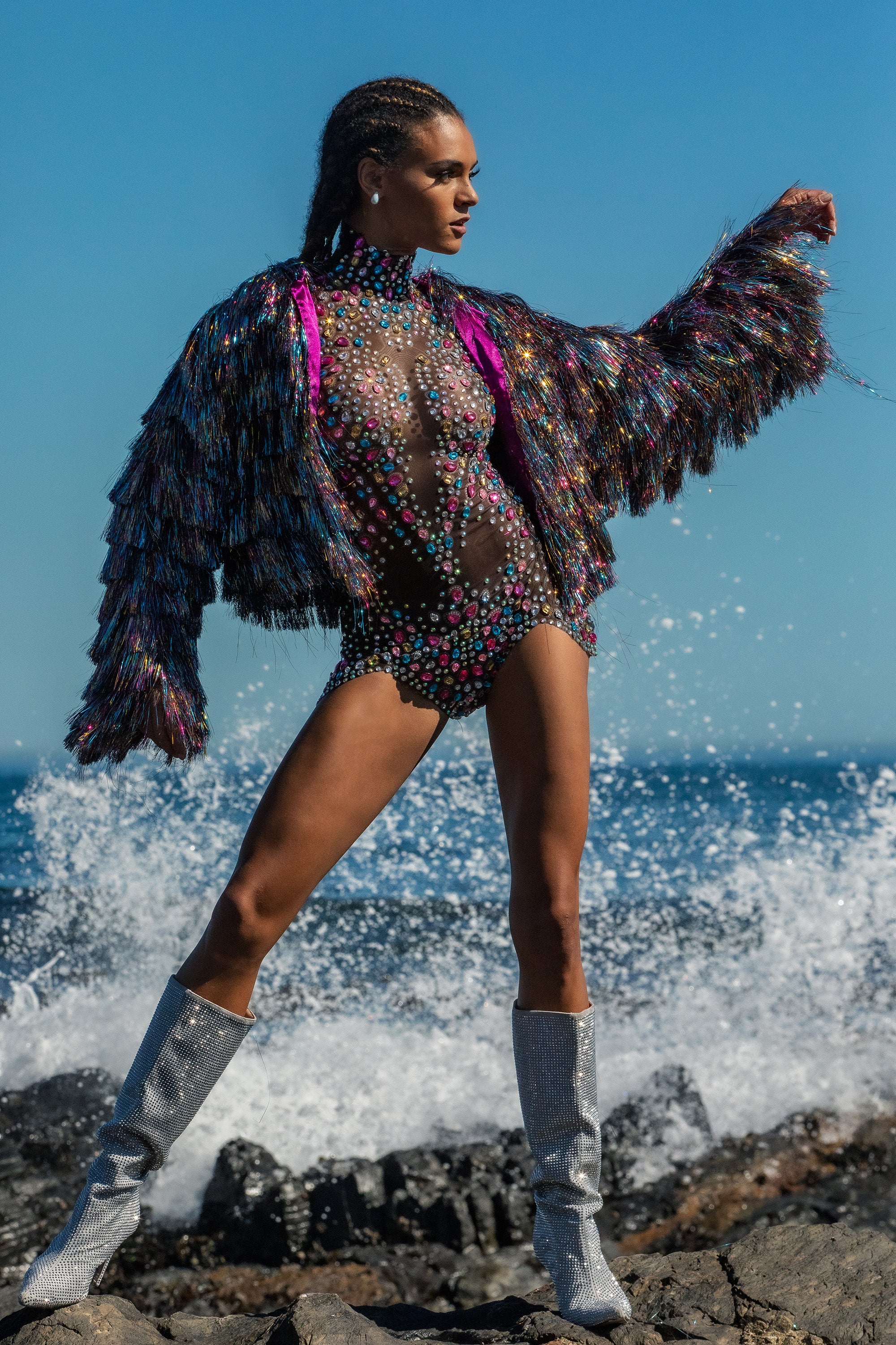Izza fringe party jacket multi - Image 9