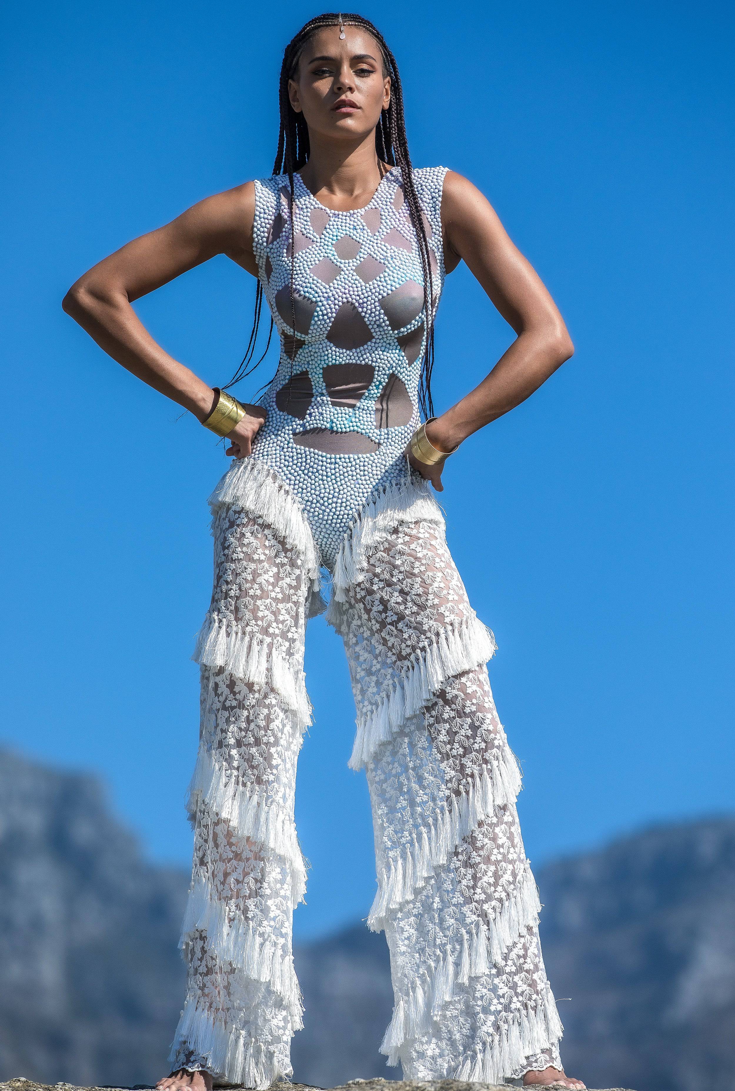 Jasmine tassel crochet jumpsuit