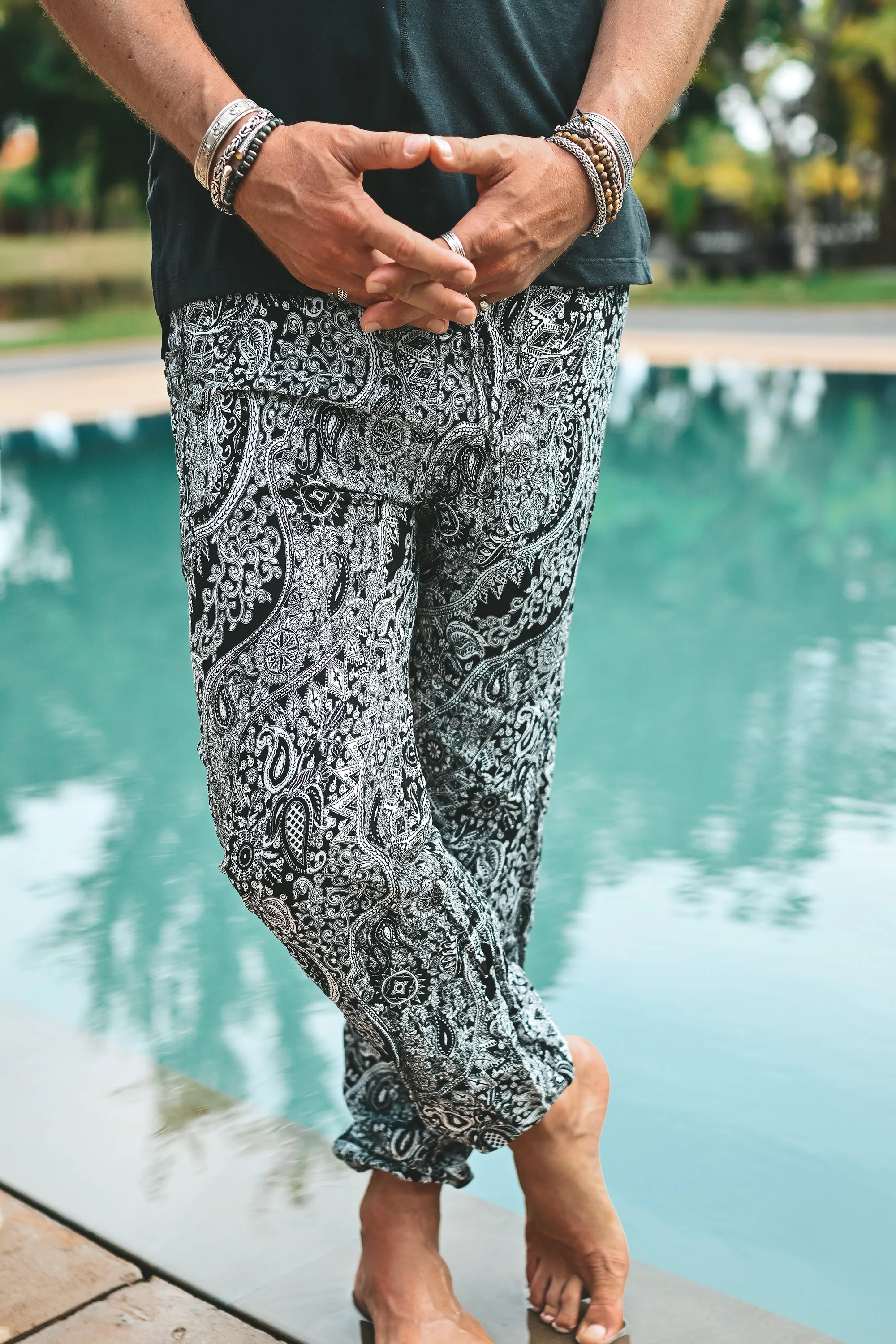 Kansai harem pants black white - Image 7