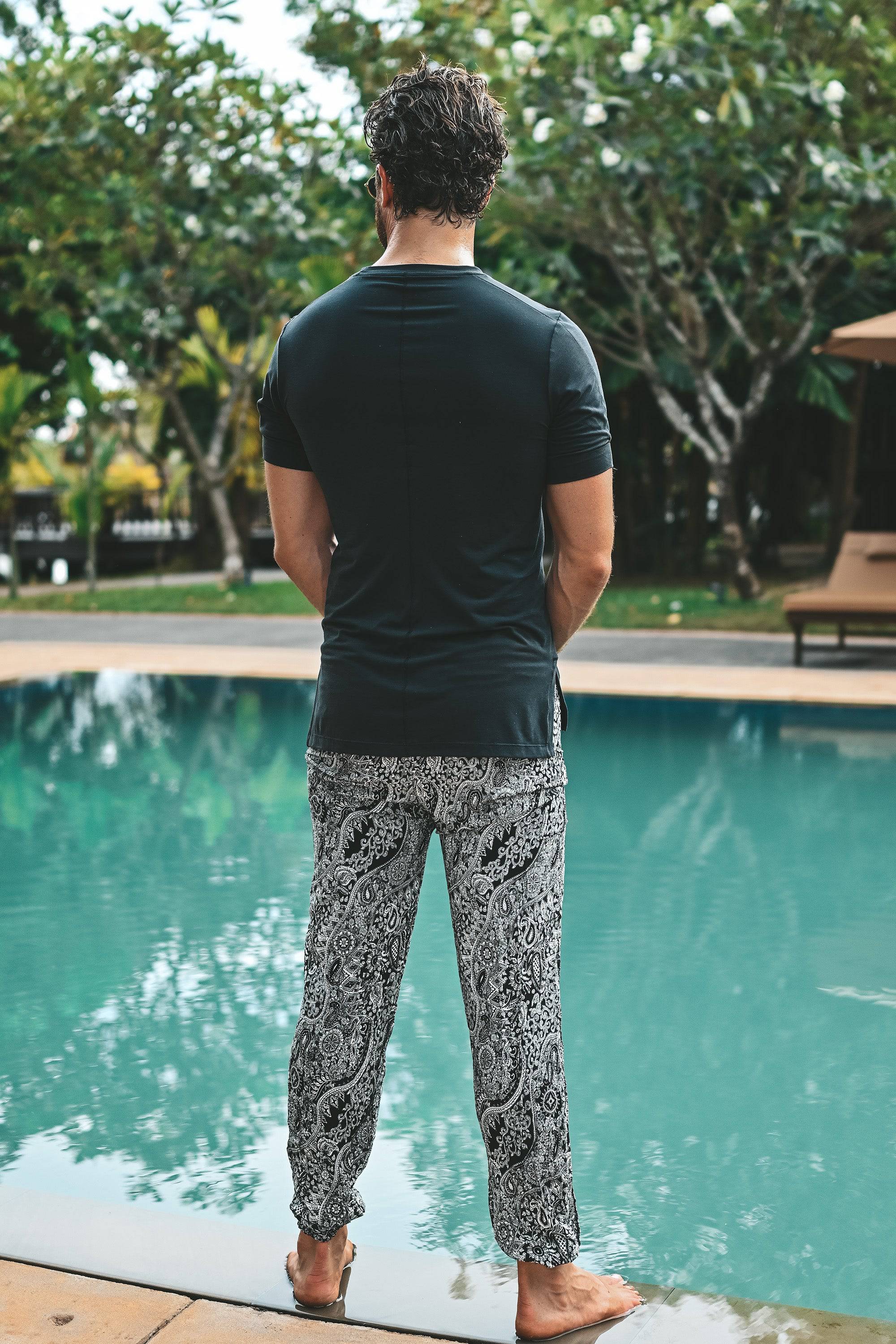 Kansai harem pants black white - Image 8