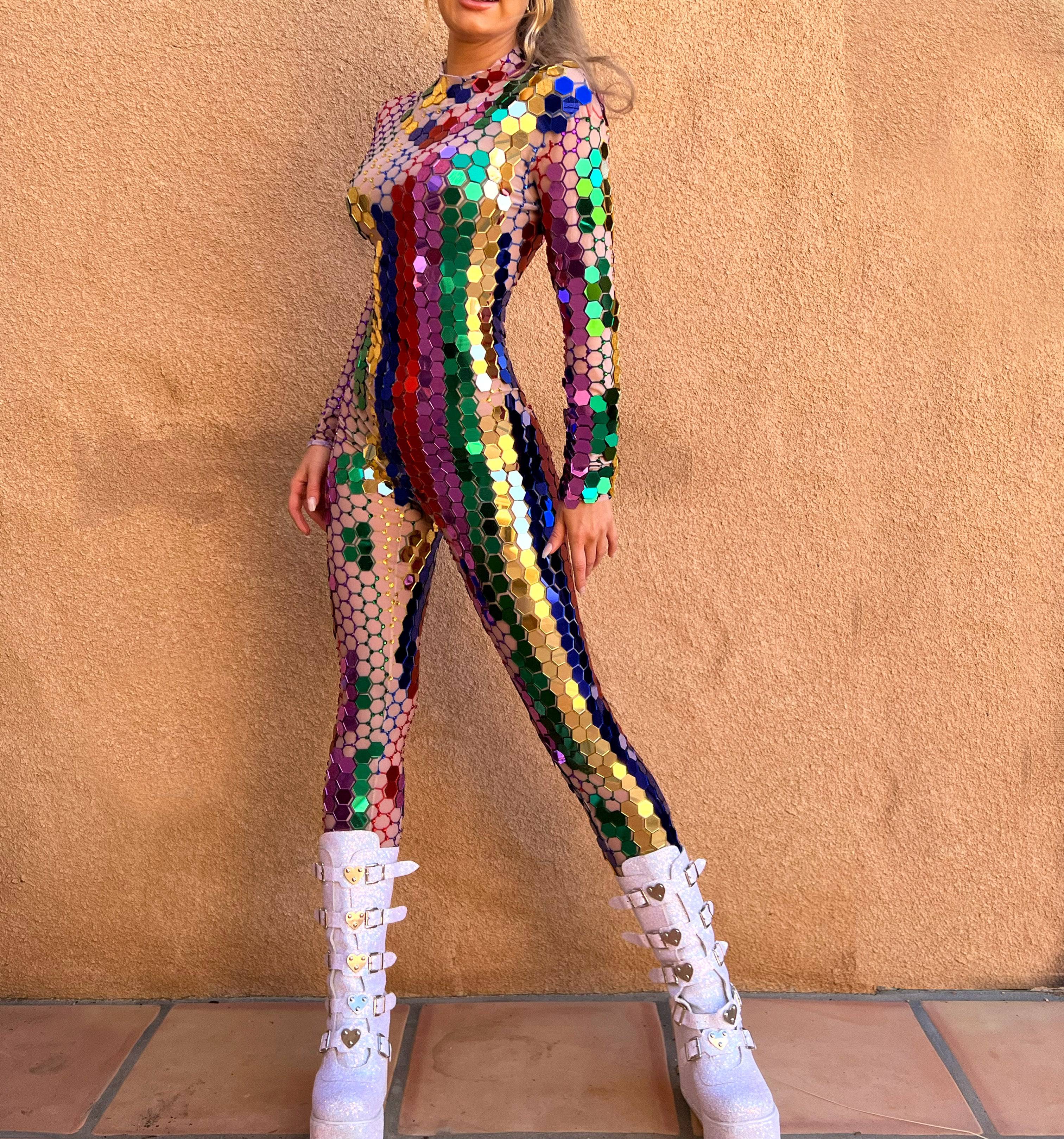 Kimi sequin mirror jumpsuit multicolour - Image 12