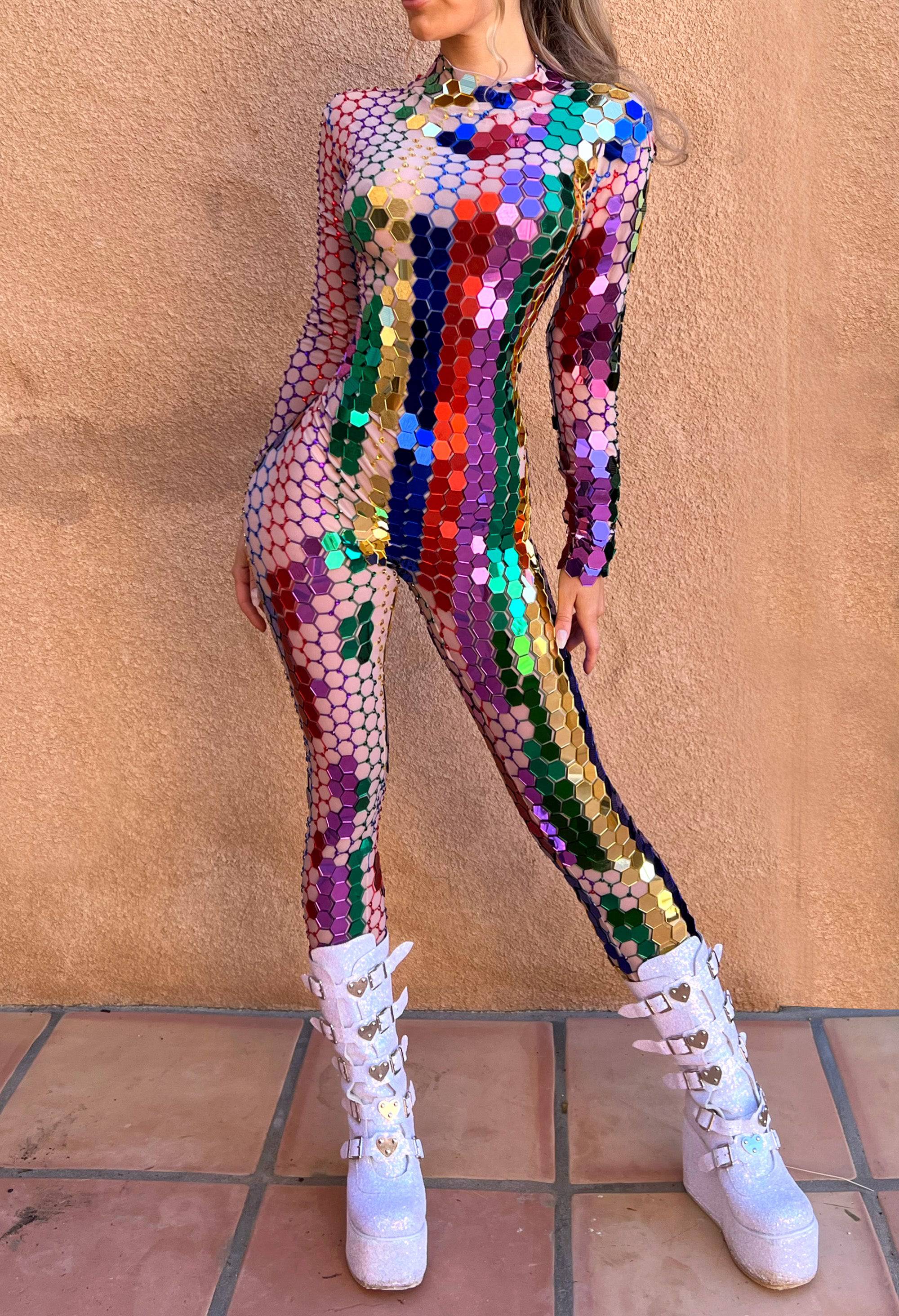 Kimi sequin mirror jumpsuit multicolour - Image 13
