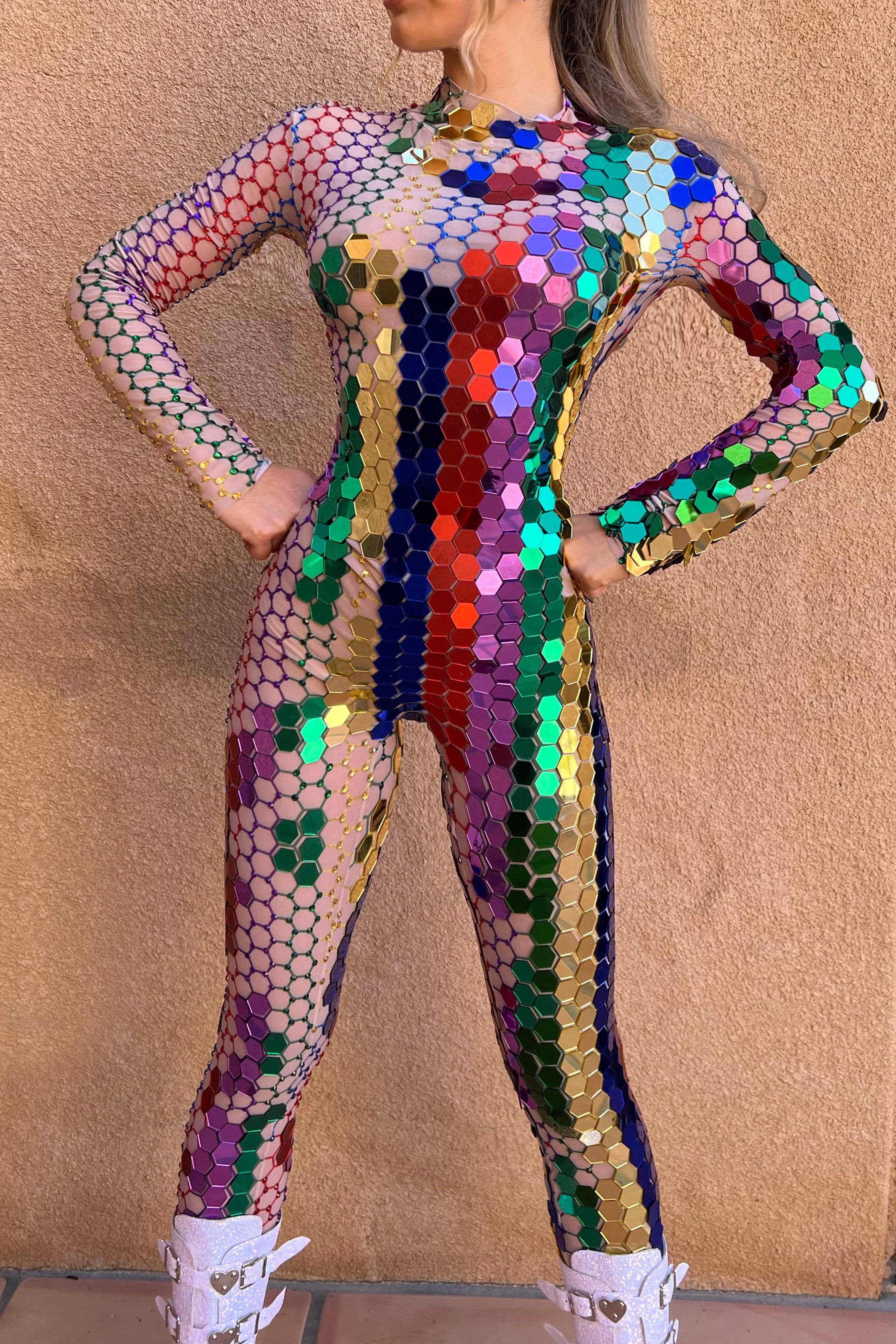 Kimi sequin mirror jumpsuit multicolour - Image 4