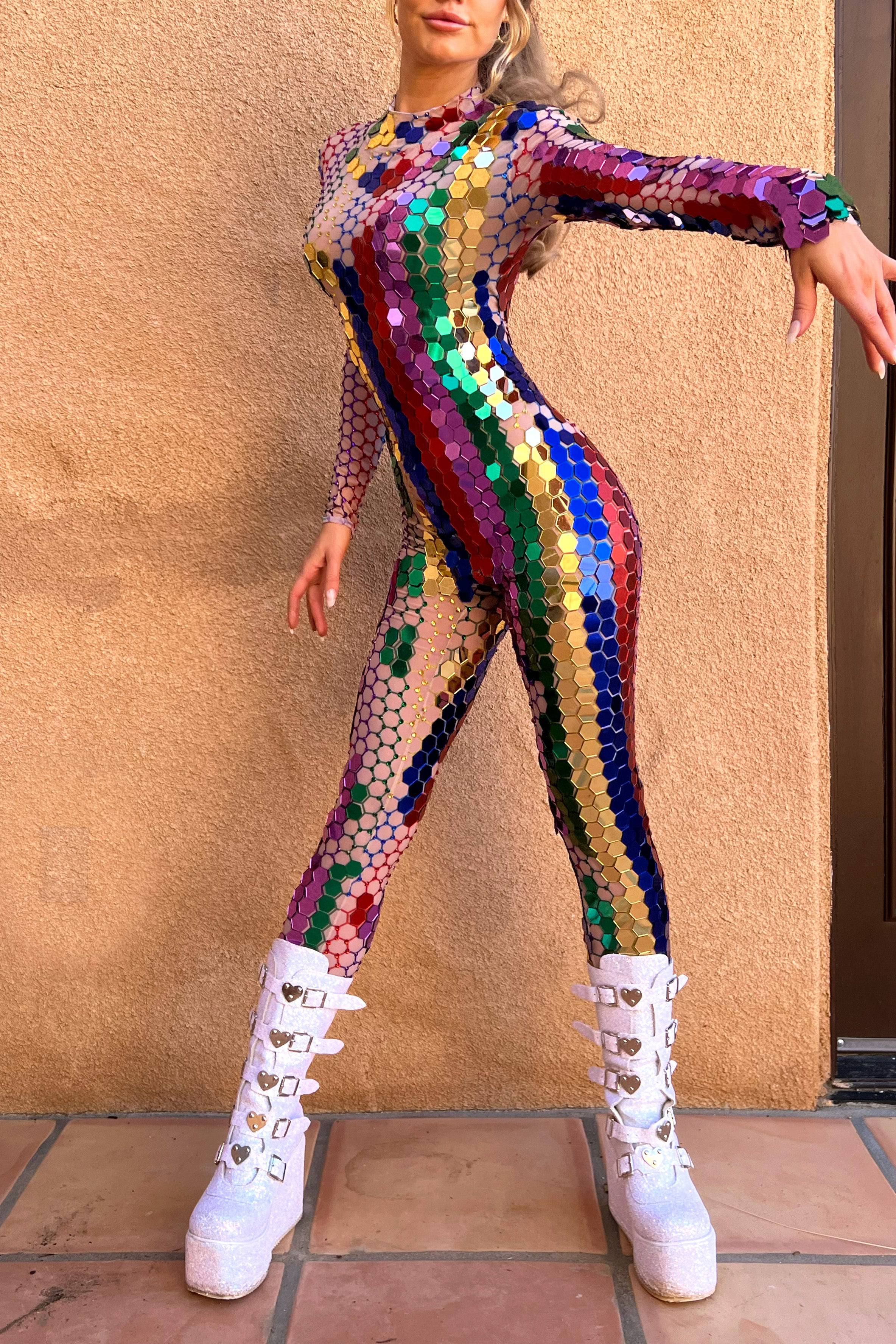 Kimi sequin mirror jumpsuit multicolour - Image 8
