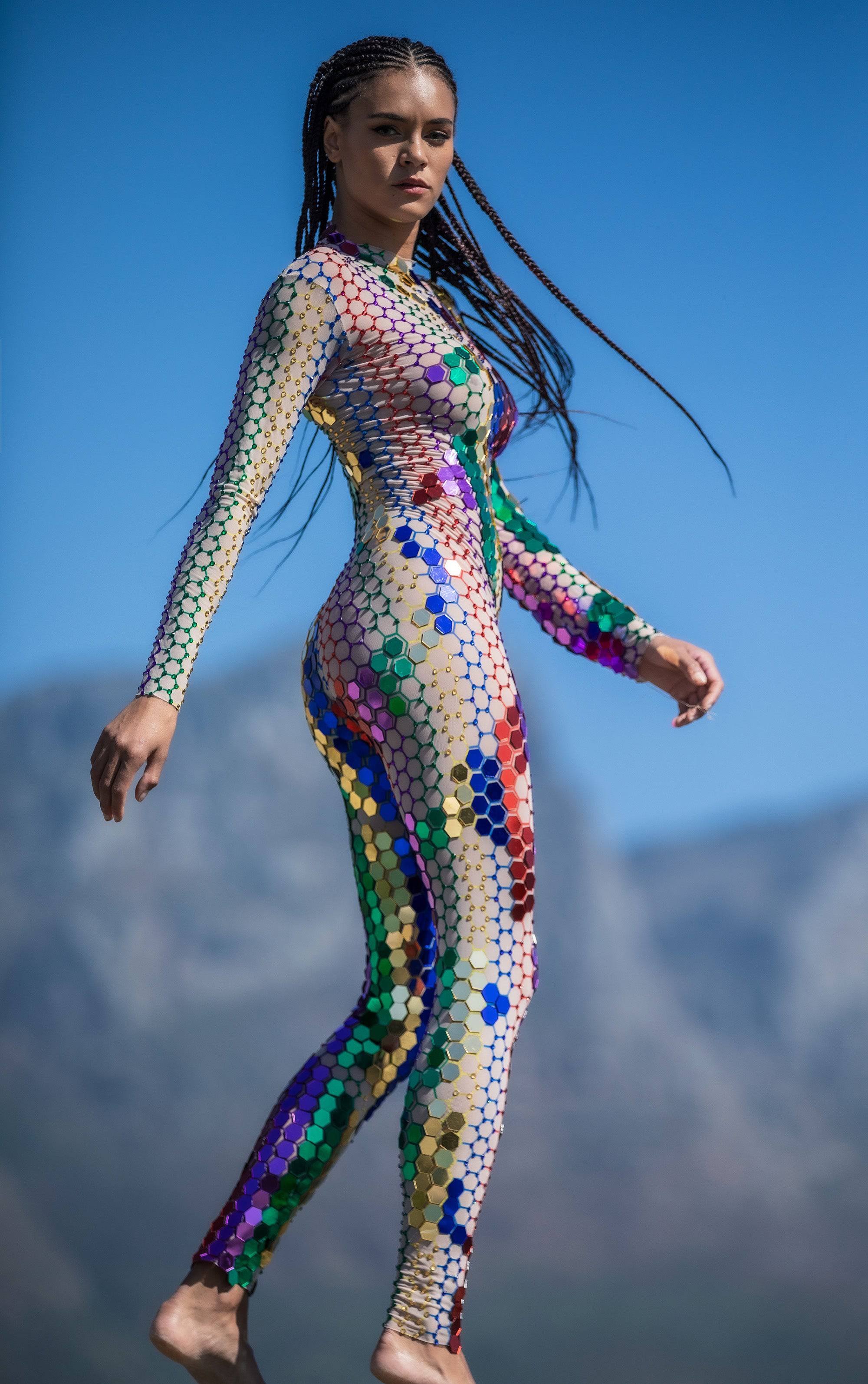 Kimi sequin mirror jumpsuit multicolour - Image 9