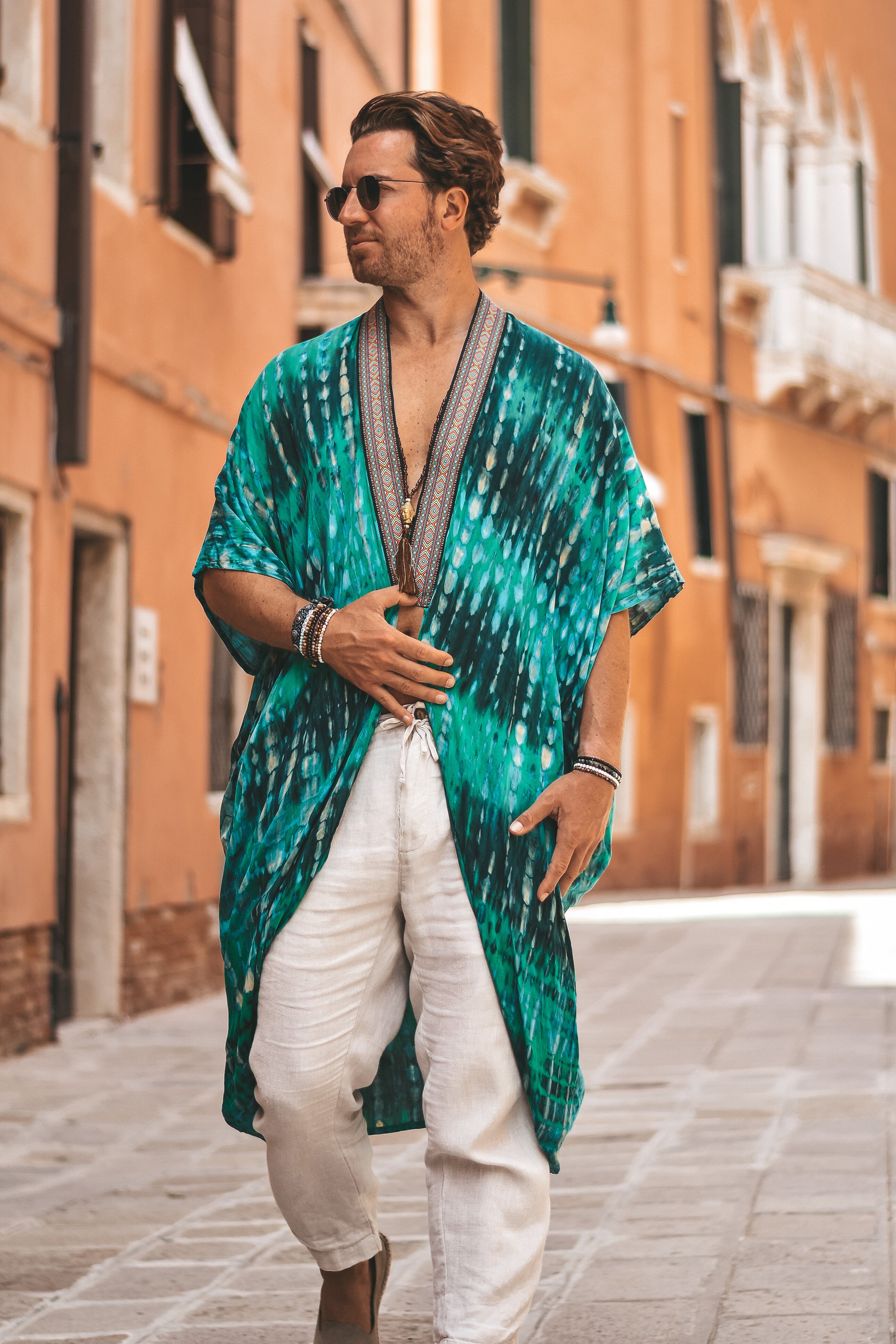 Maggiore jacard trim kimono tropical - Image 14