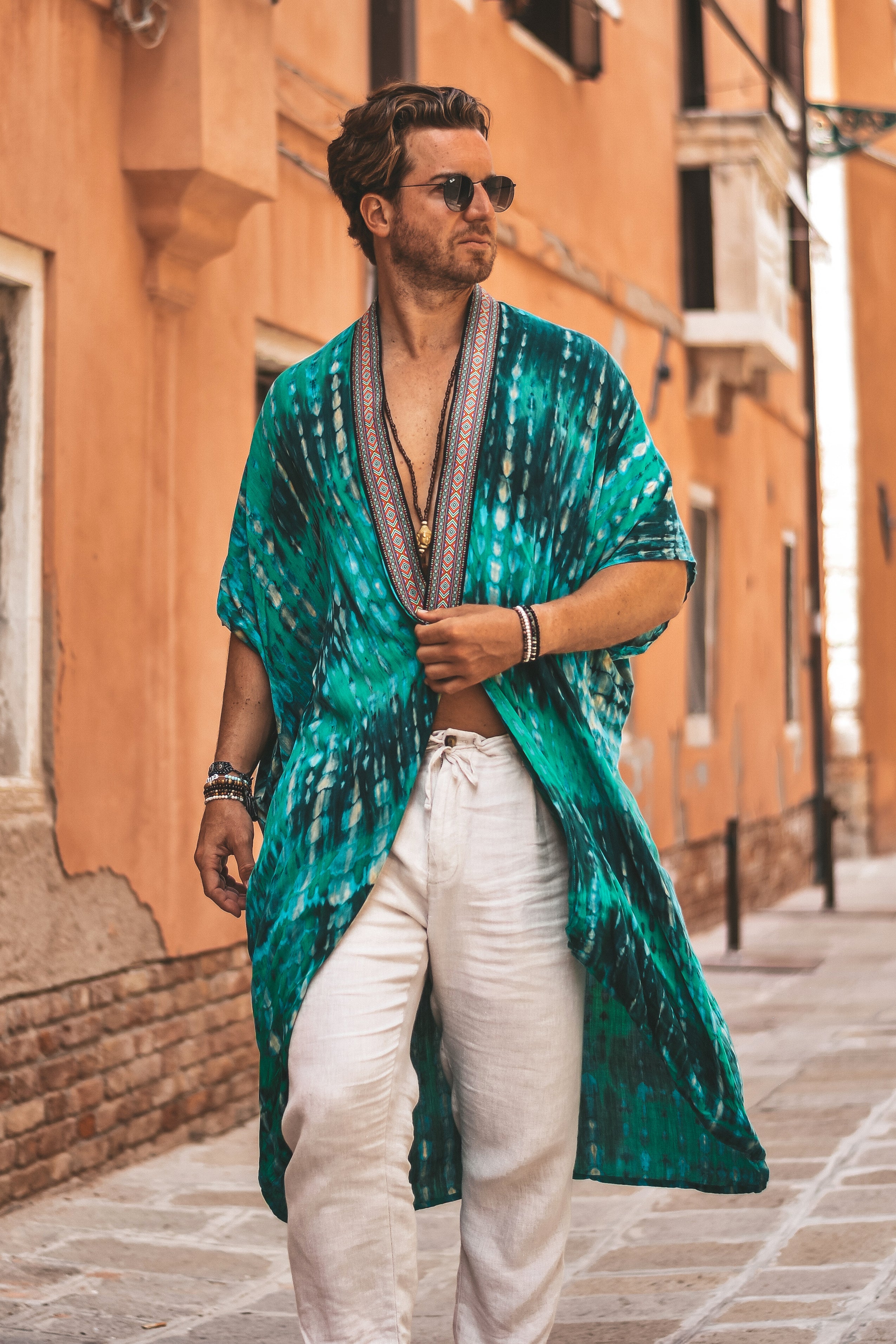 Maggiore jacard trim kimono tropical - Image 15