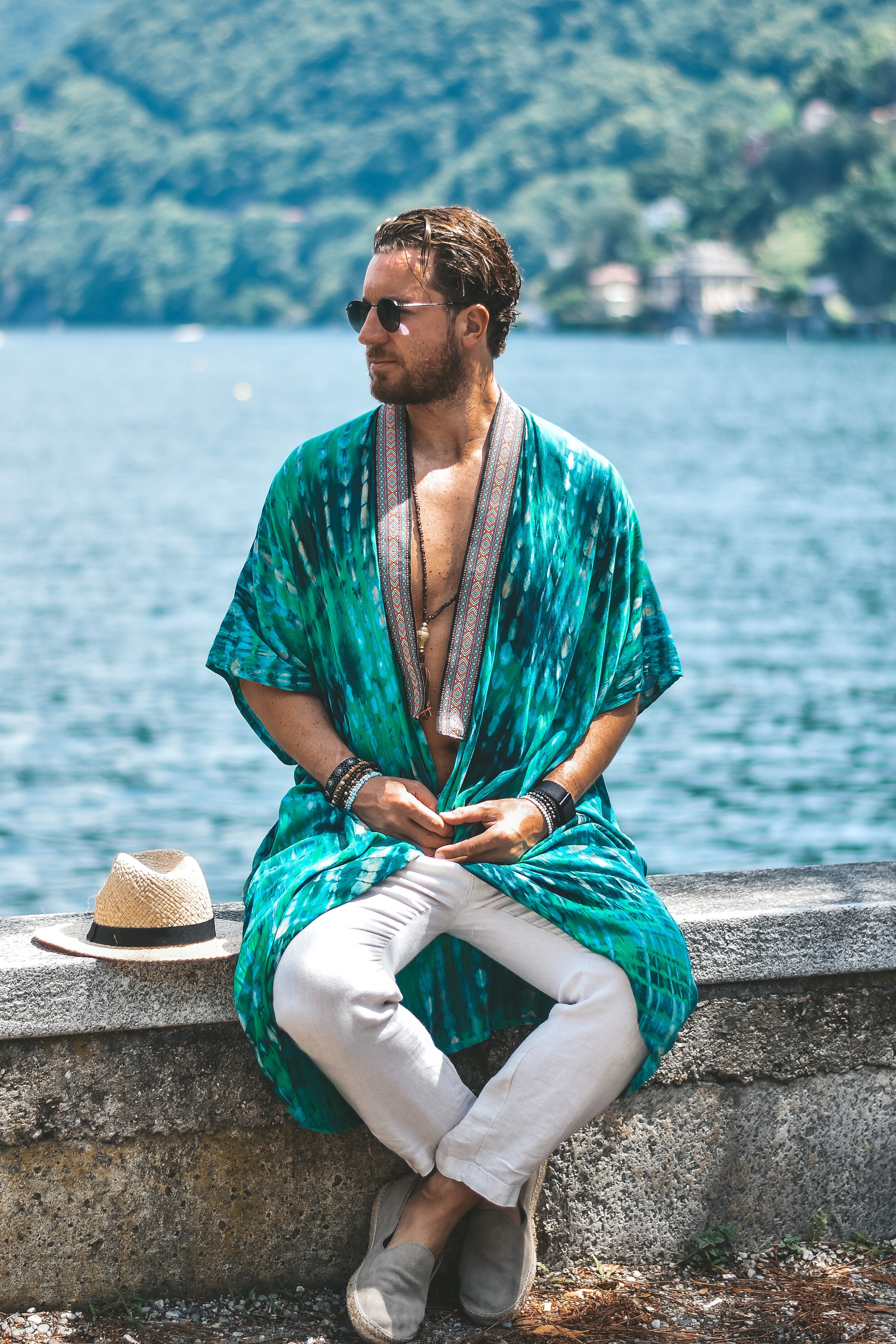 Maggiore jacard trim kimono tropical - Image 6
