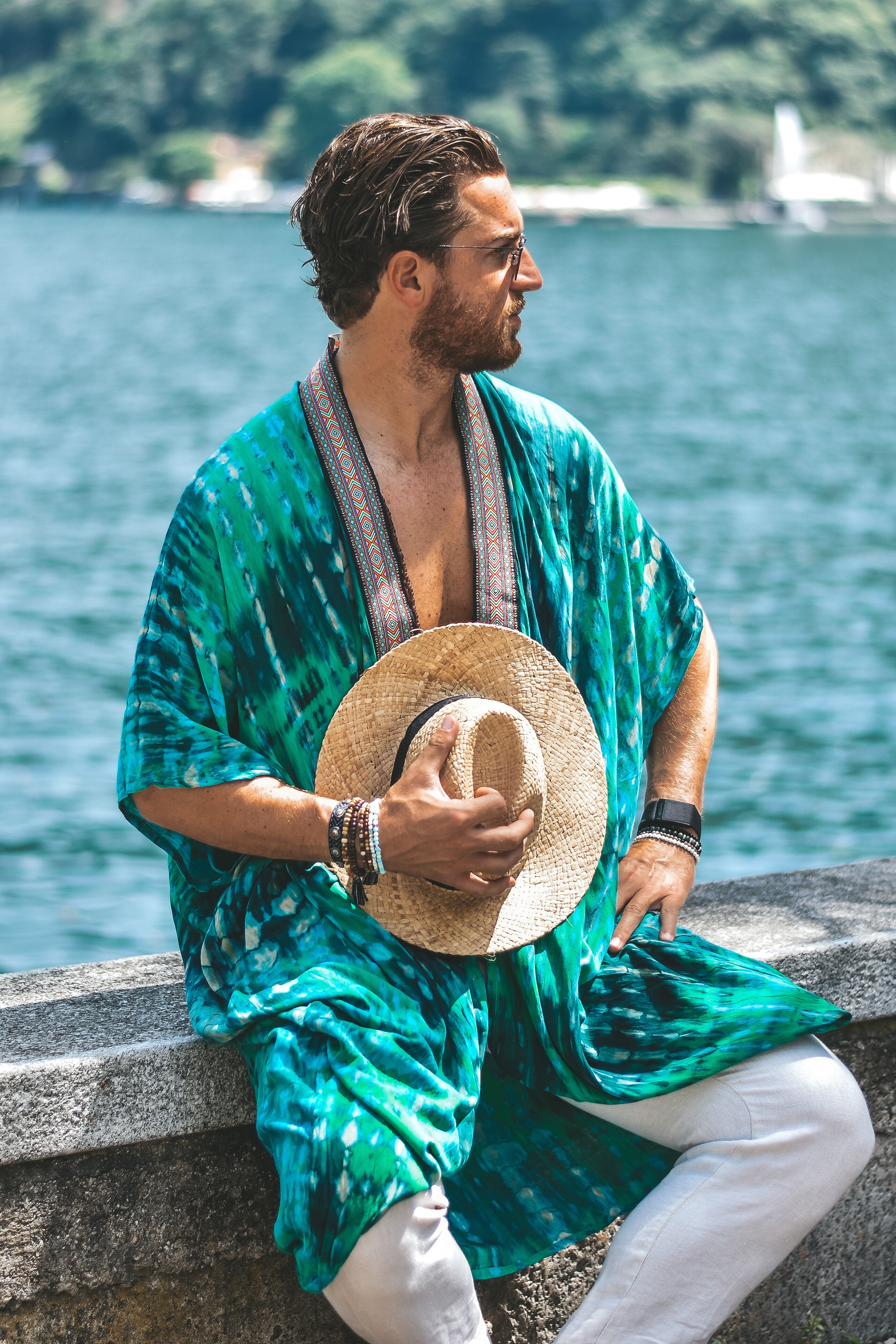 Maggiore jacard trim kimono tropical - Image 9