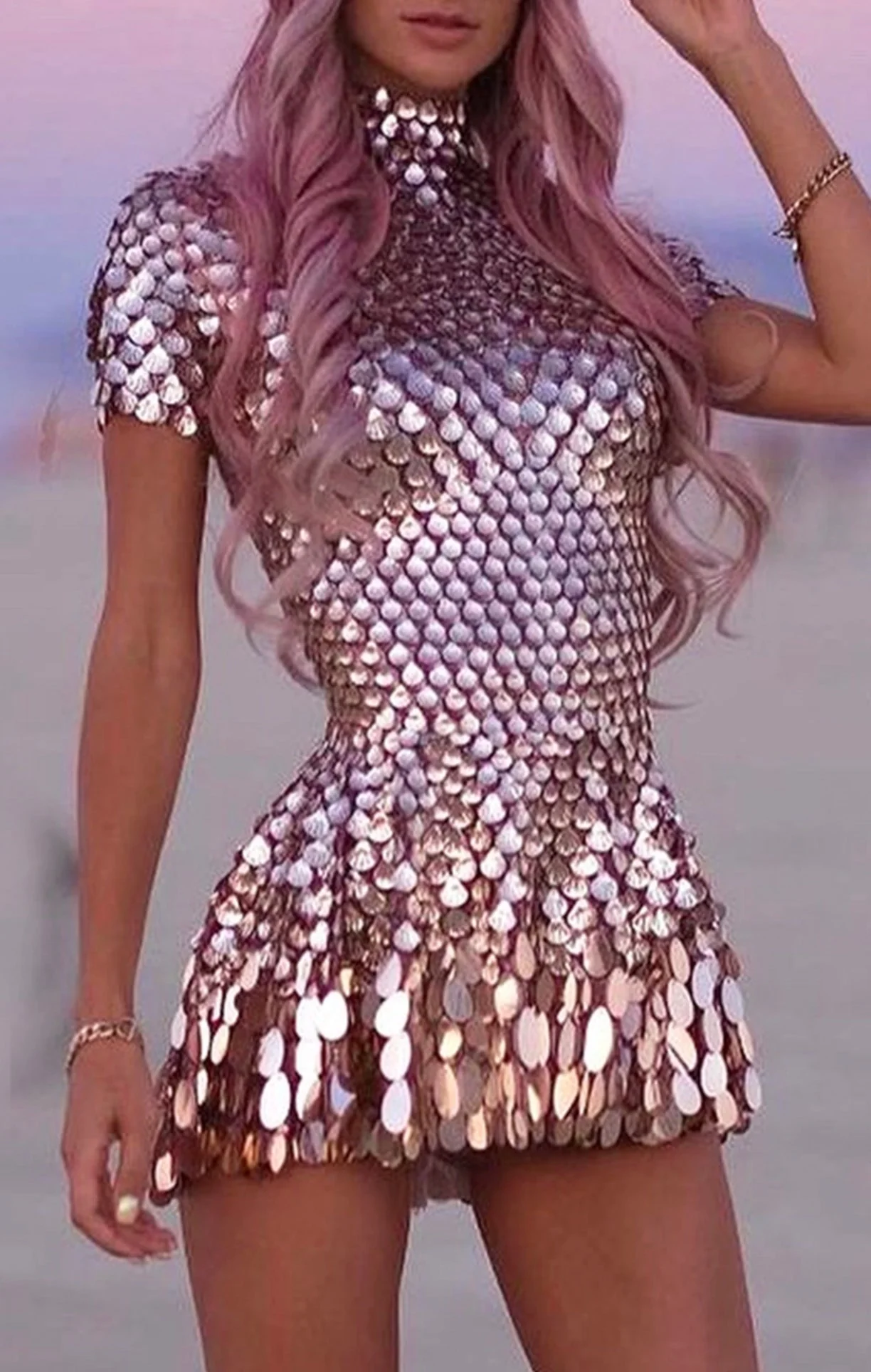 Melanie metallic party dress - Image 6