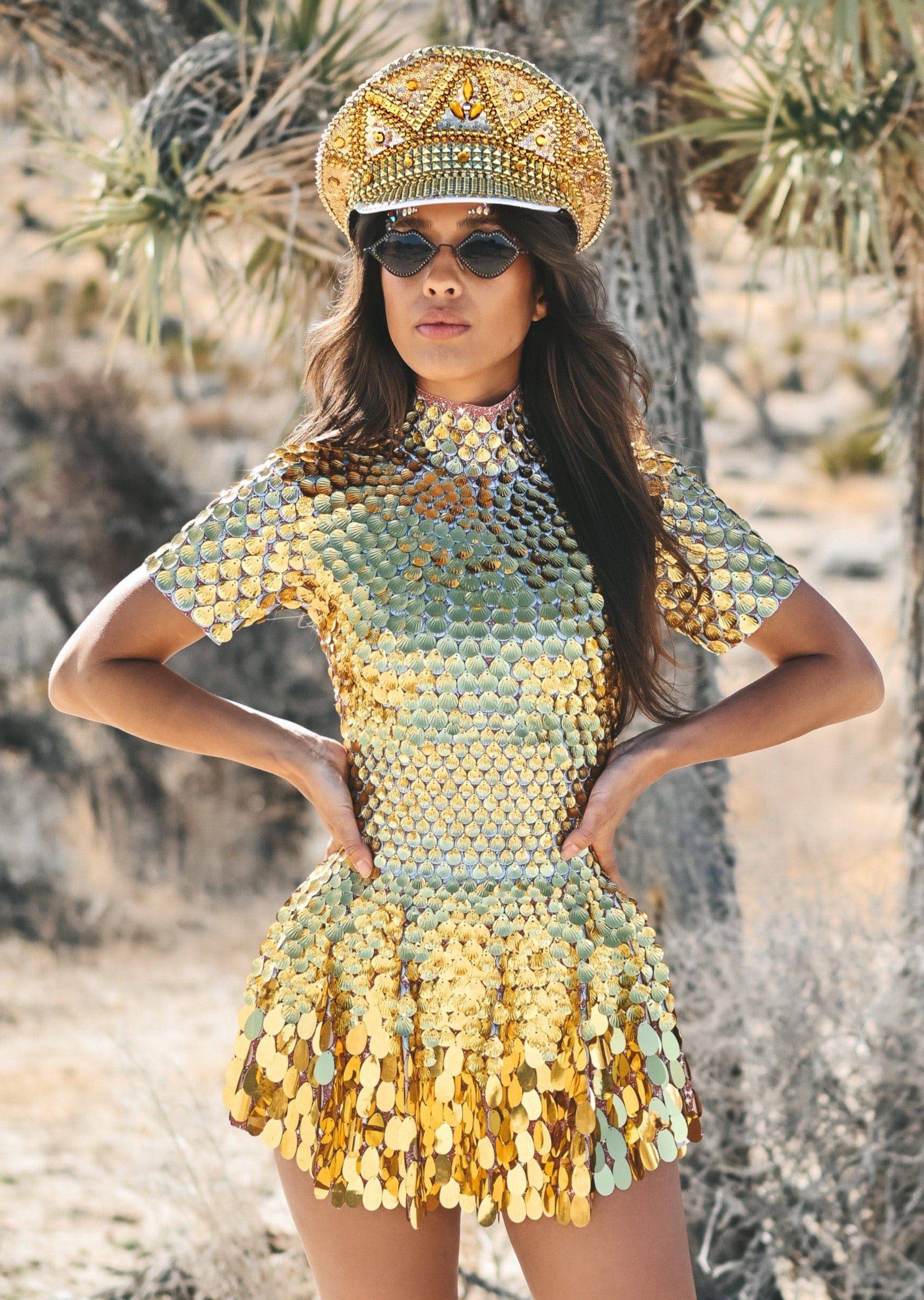 Melanie metallic party dress gold - Image 11