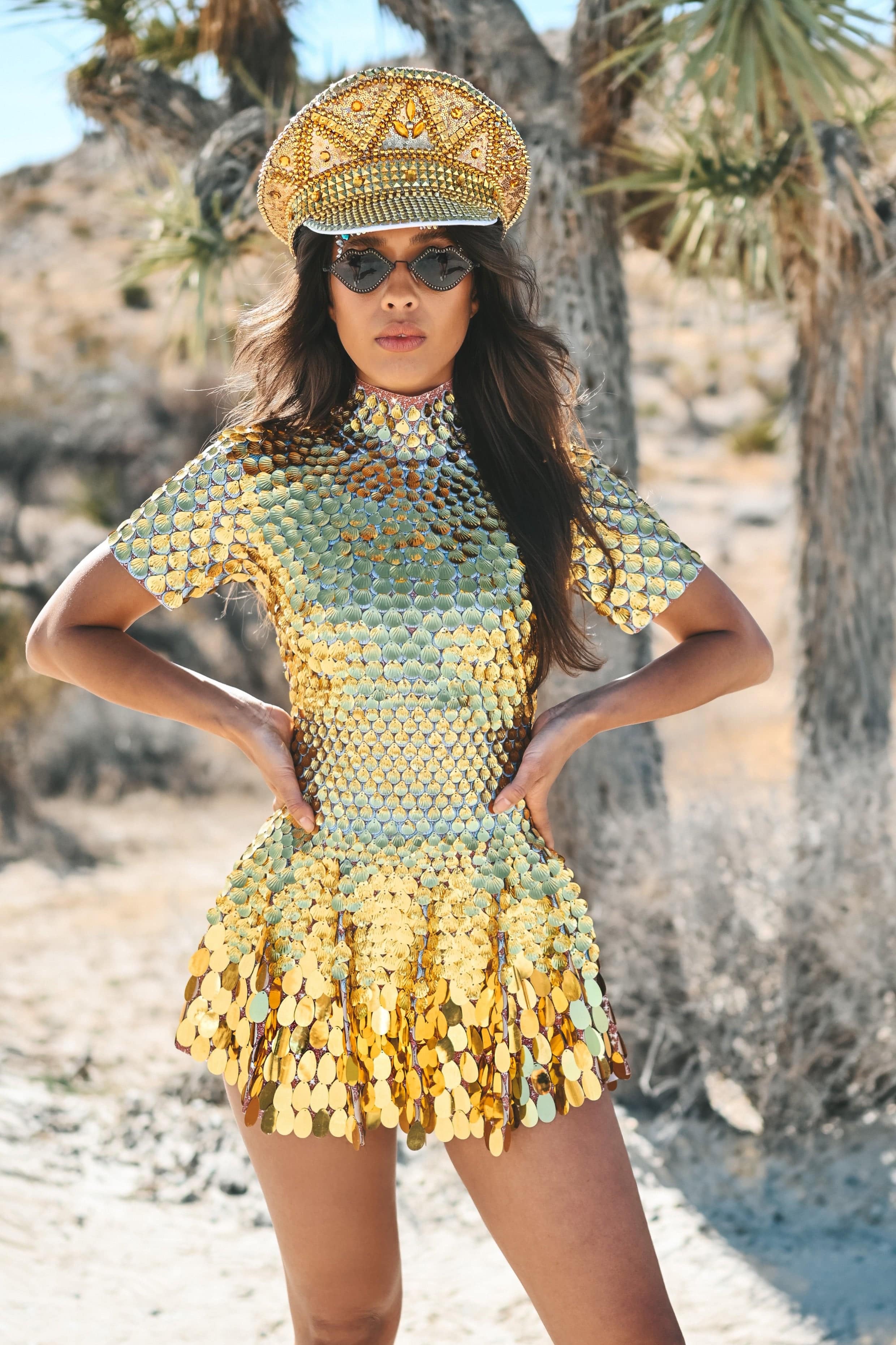 Melanie metallic party dress gold - Image 17
