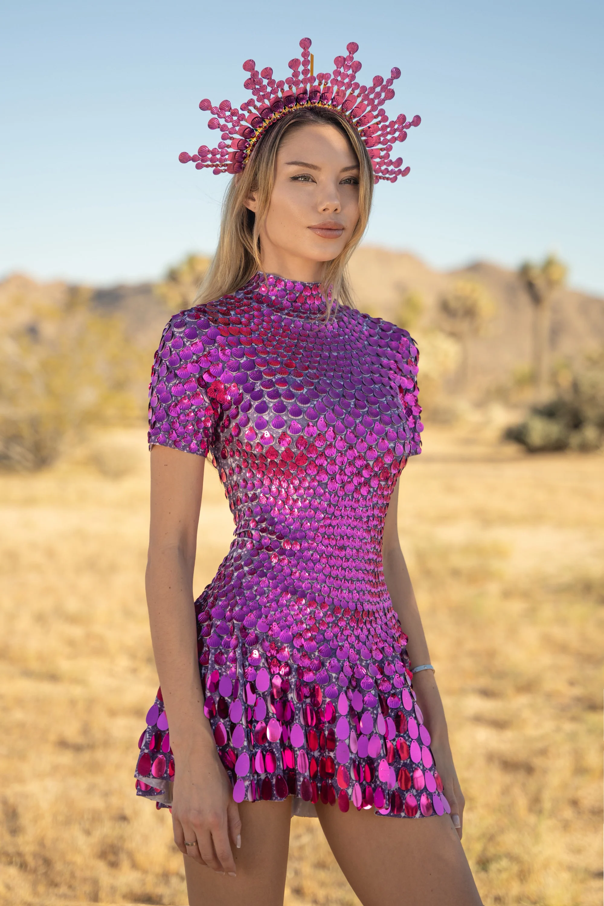 Melanie metallic party dress pink - Image 3