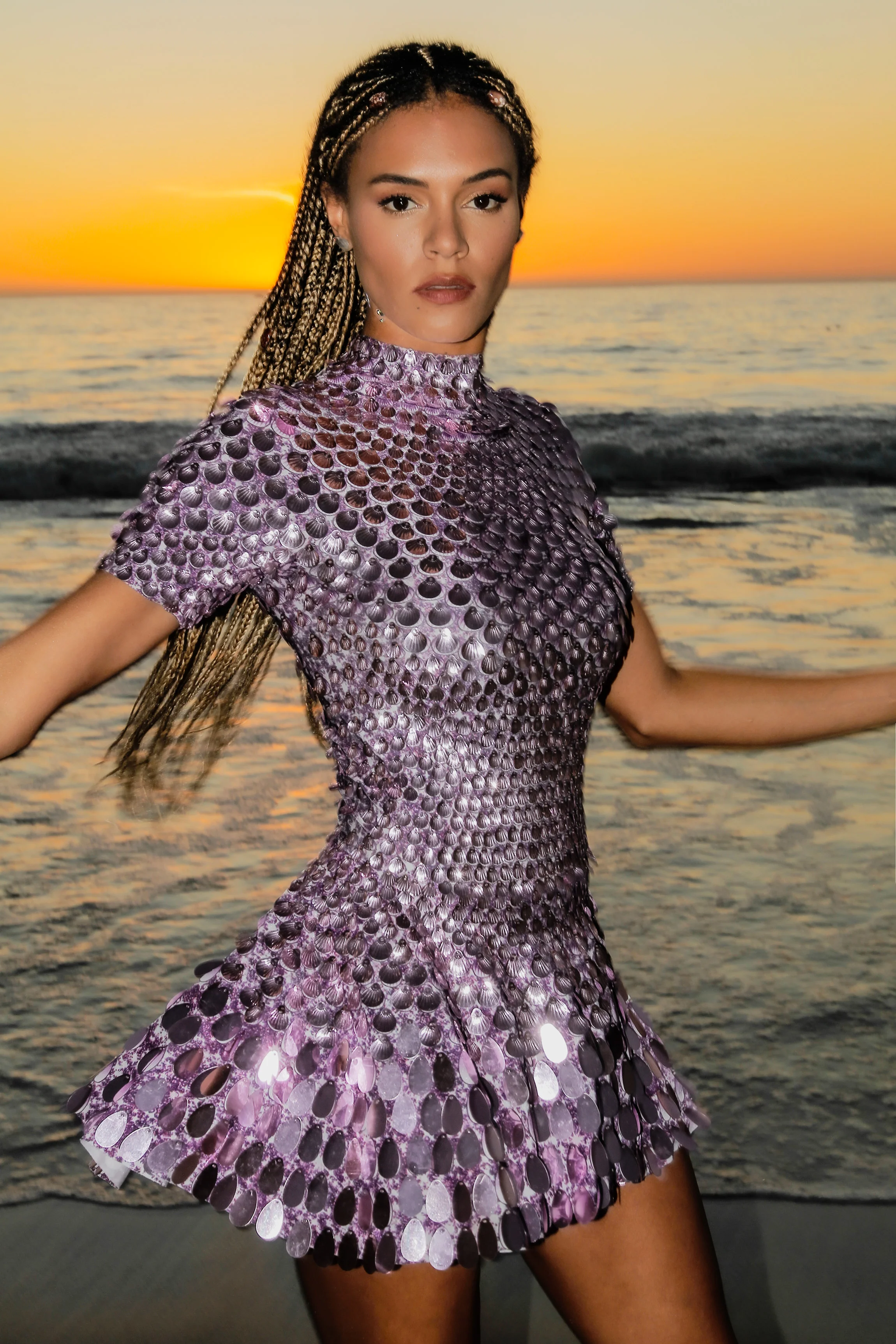 Melanie metallic party dress purple - Image 10