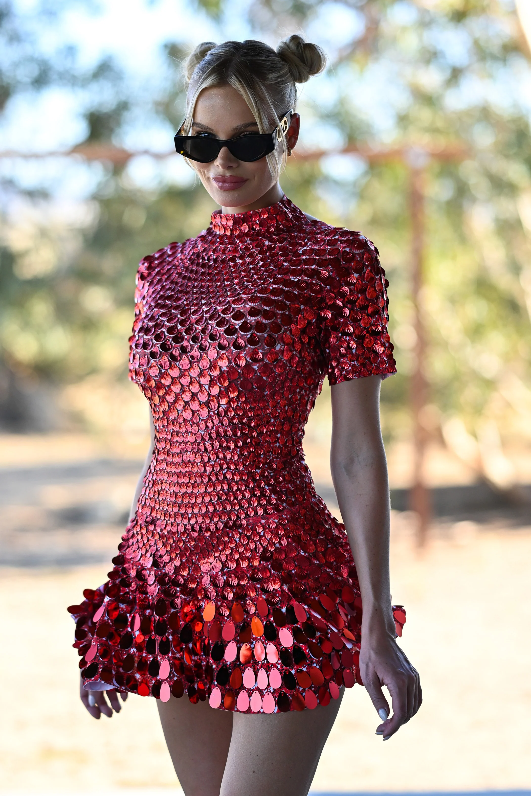 Melanie metallic party dress red - Image 14