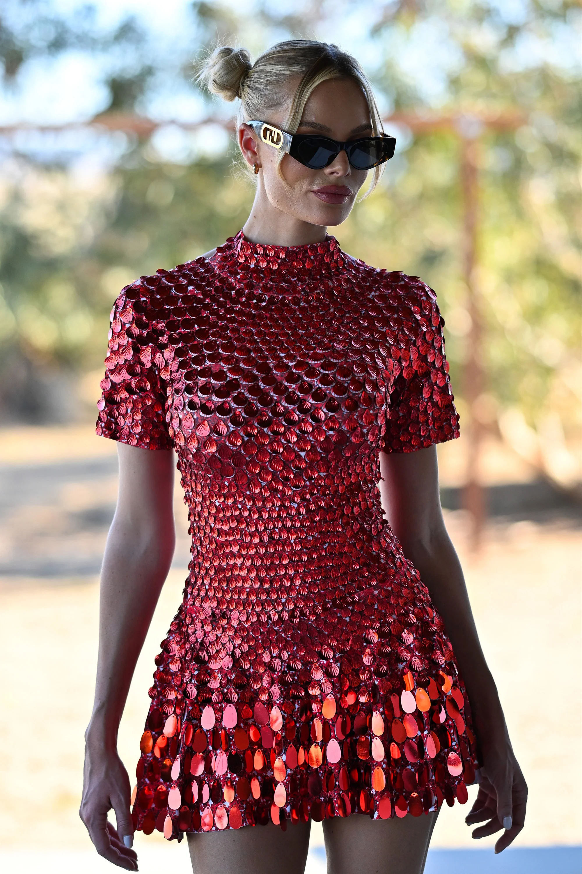 Melanie metallic party dress red - Image 15