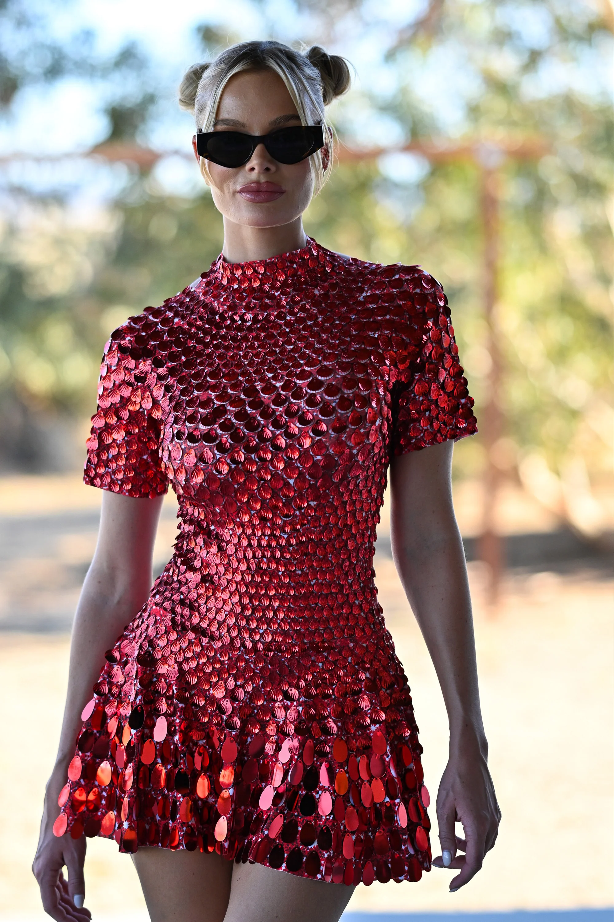 Melanie metallic party dress red - Image 5