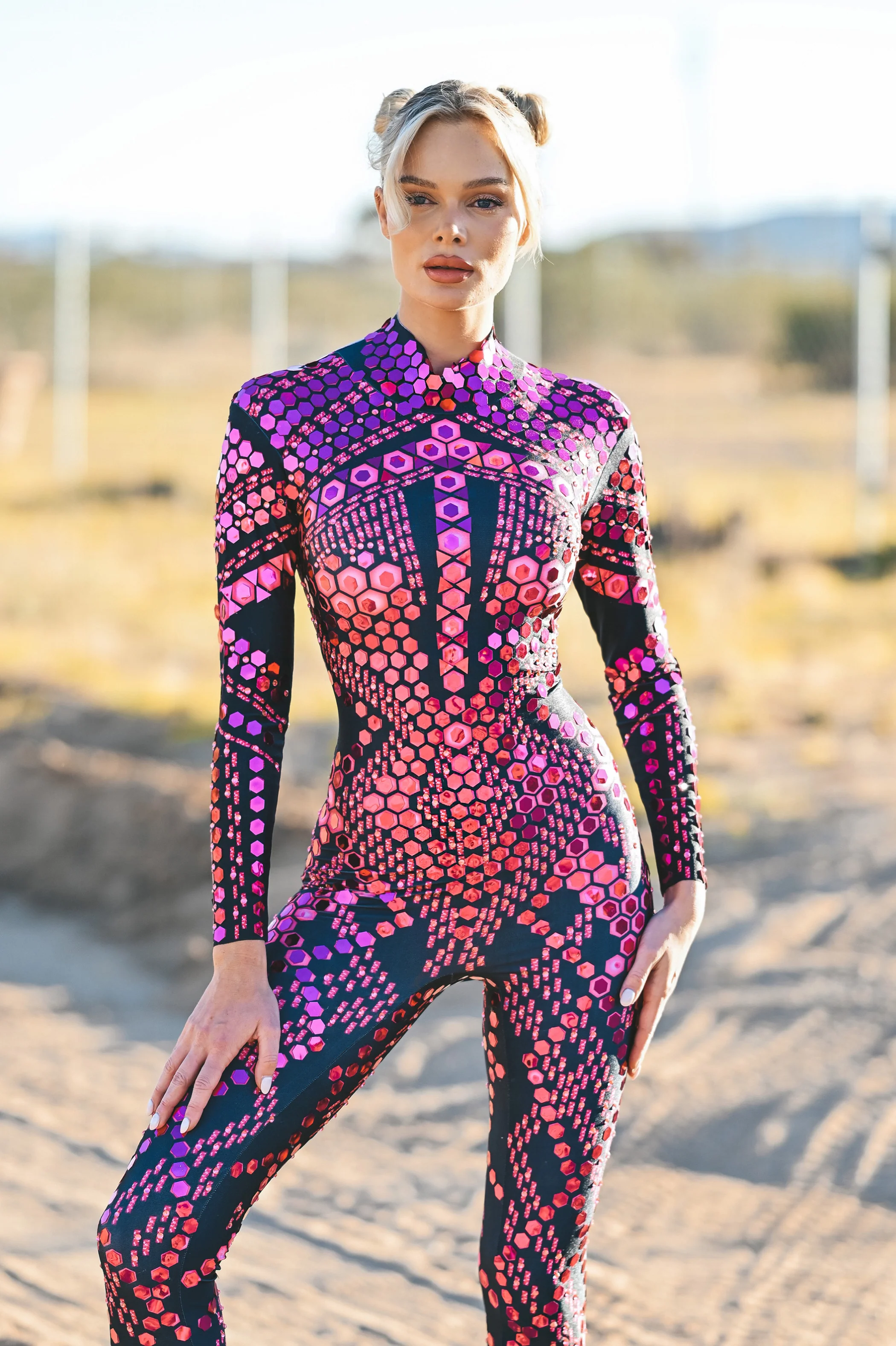 Micca mirror festival jumpsuit pink - Image 4