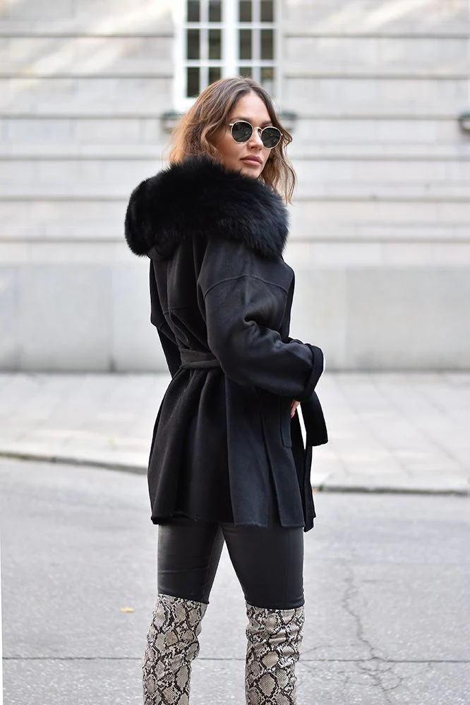 Moscow cashmere coat black - Image 3