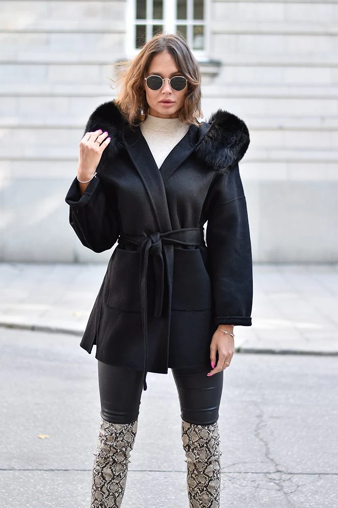 Moscow cashmere coat black - Image 4
