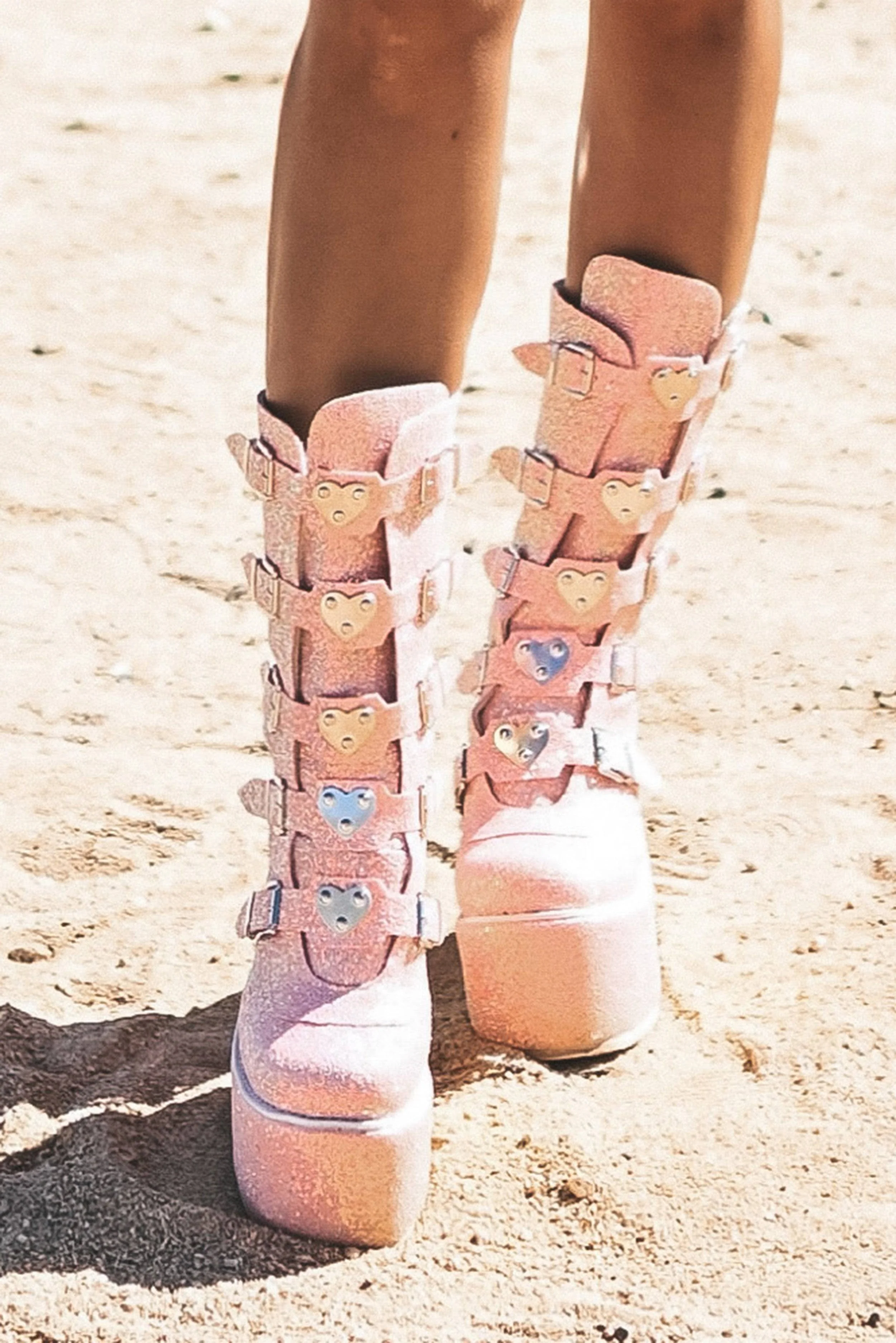 Ruby platform boots glitter pink - Image 3