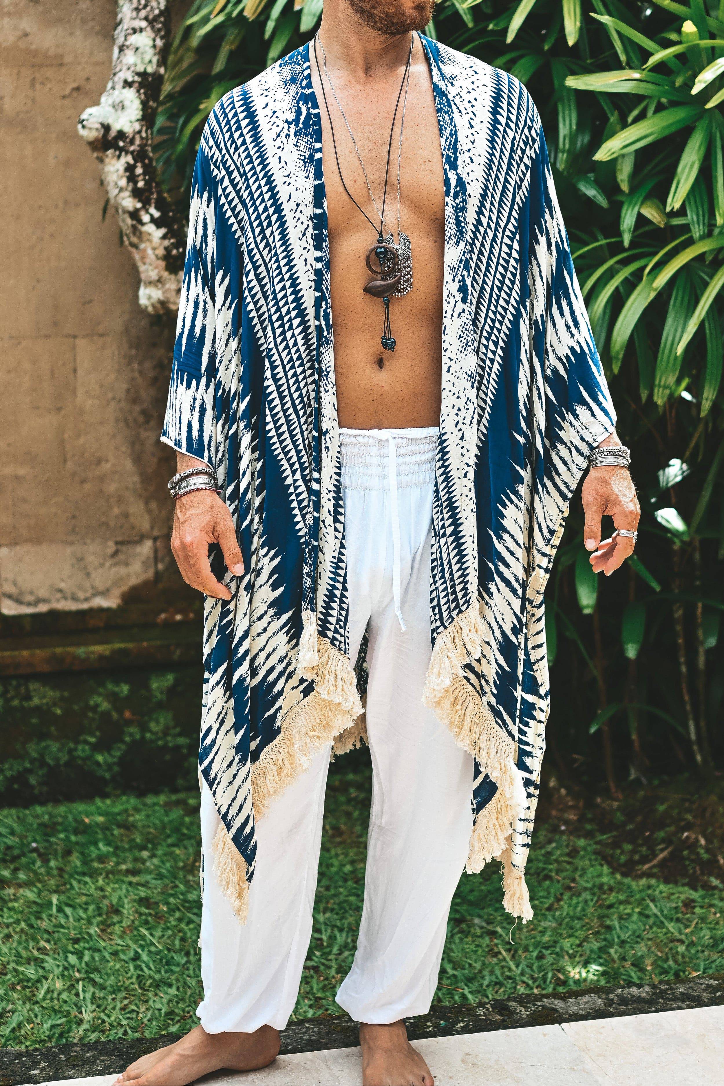 The Amondari Fringe Kimono blue - Image 11