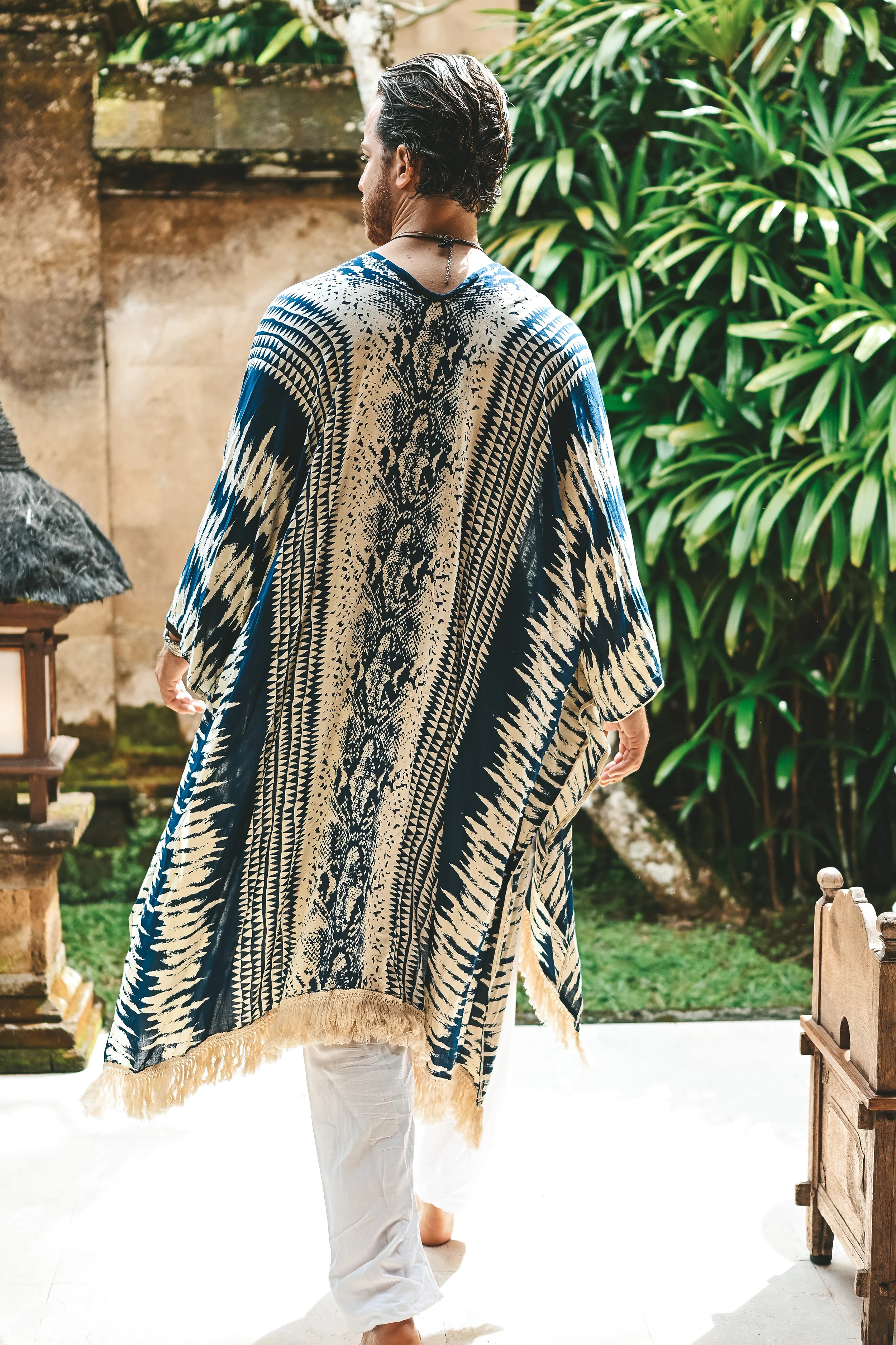 The Amondari Fringe Kimono blue - Image 17