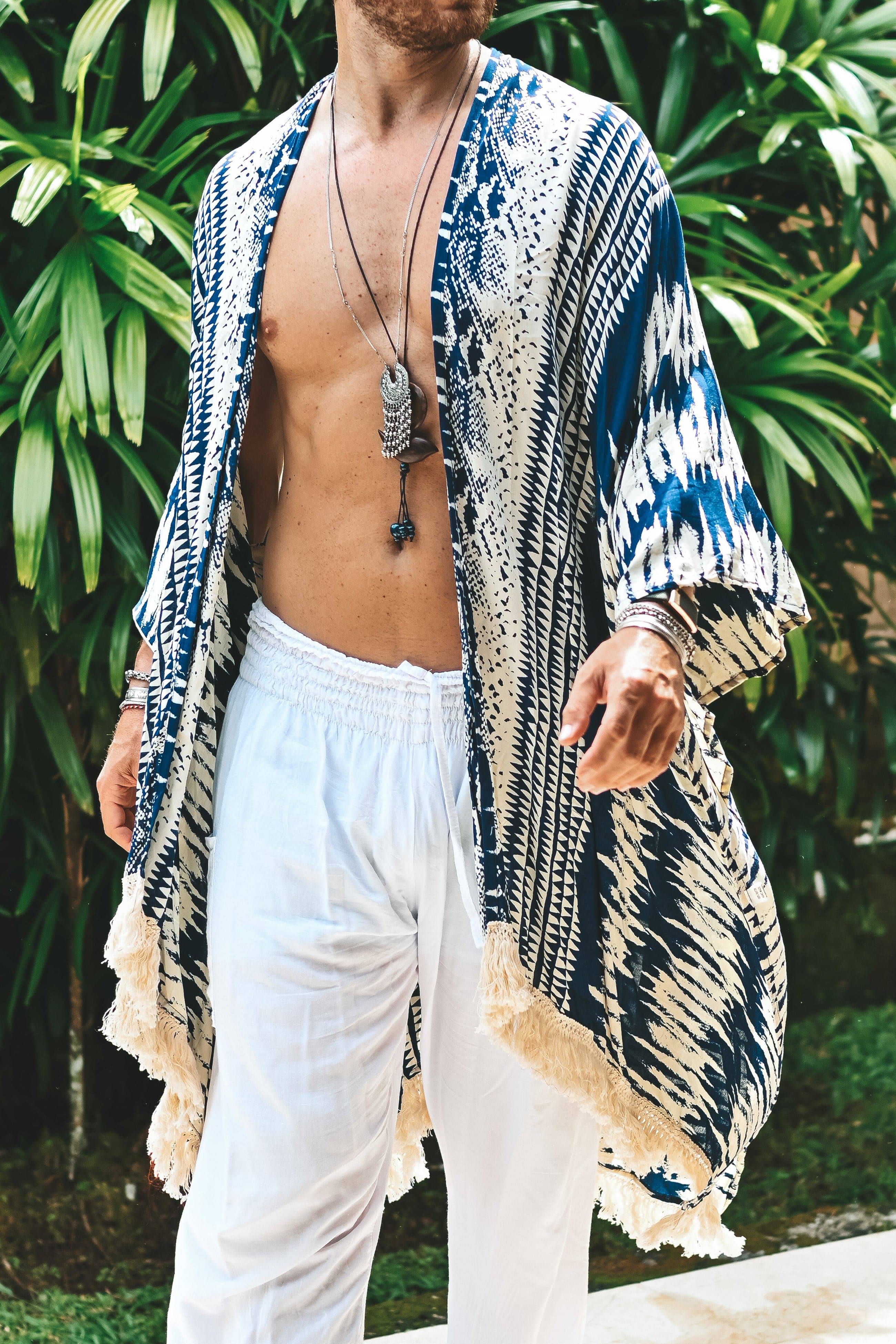The Amondari Fringe Kimono blue - Image 8