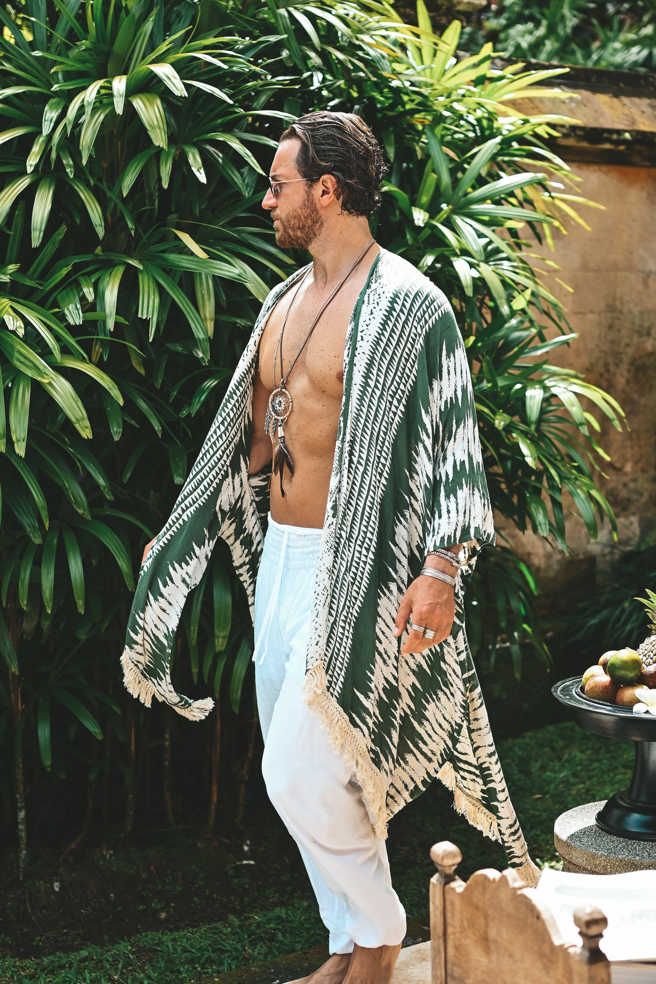 The Amondari Fringe Kimono Green - Image 6