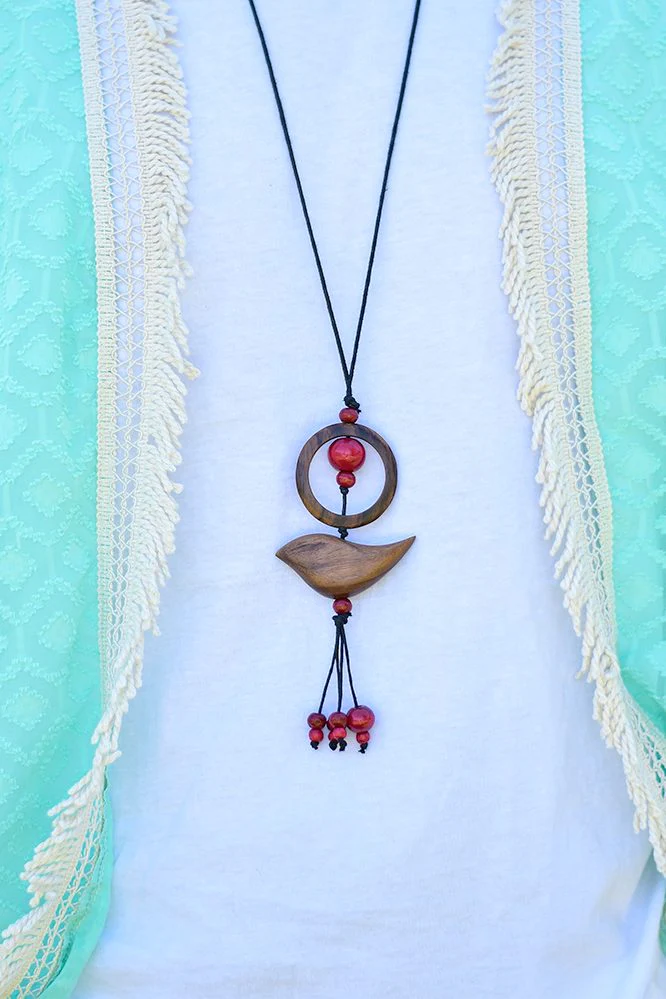 The wood necklace red - Image 3