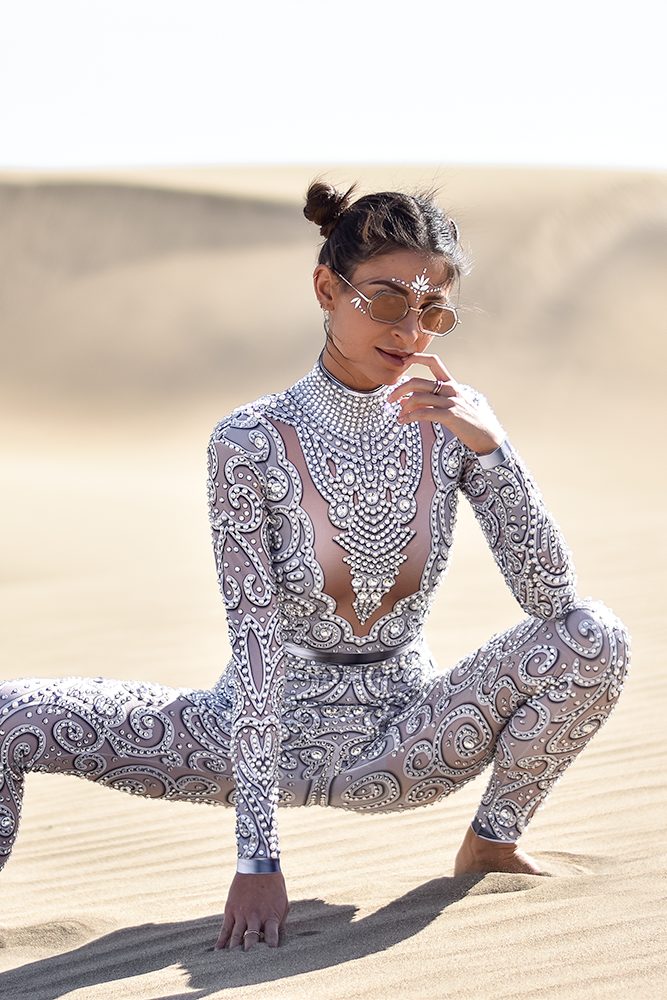 Yolaine rhinestone jumpsuit silver - Image 11