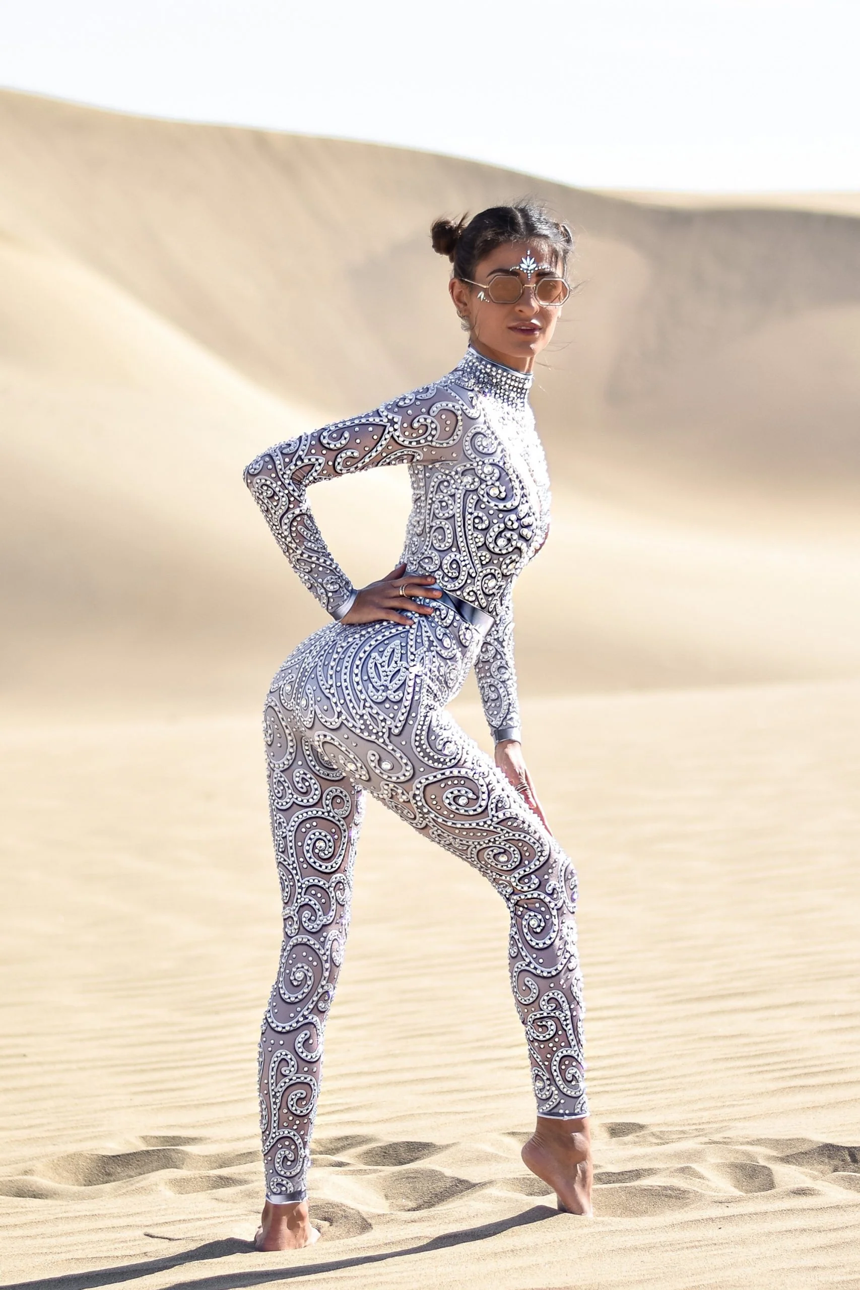 Yolaine rhinestone jumpsuit silver - Image 13